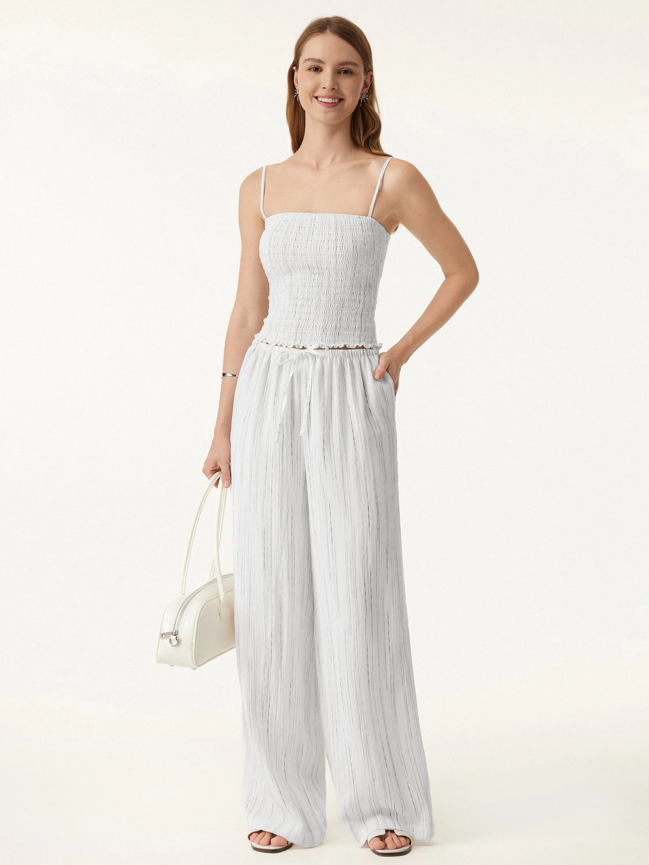 Summer Classic Striped Wide Leg Pants with Pockets sold by OGLmove product image thumbnail 4