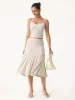 Flowy Side Ruched A-line Midi Skirt sold by ogl move