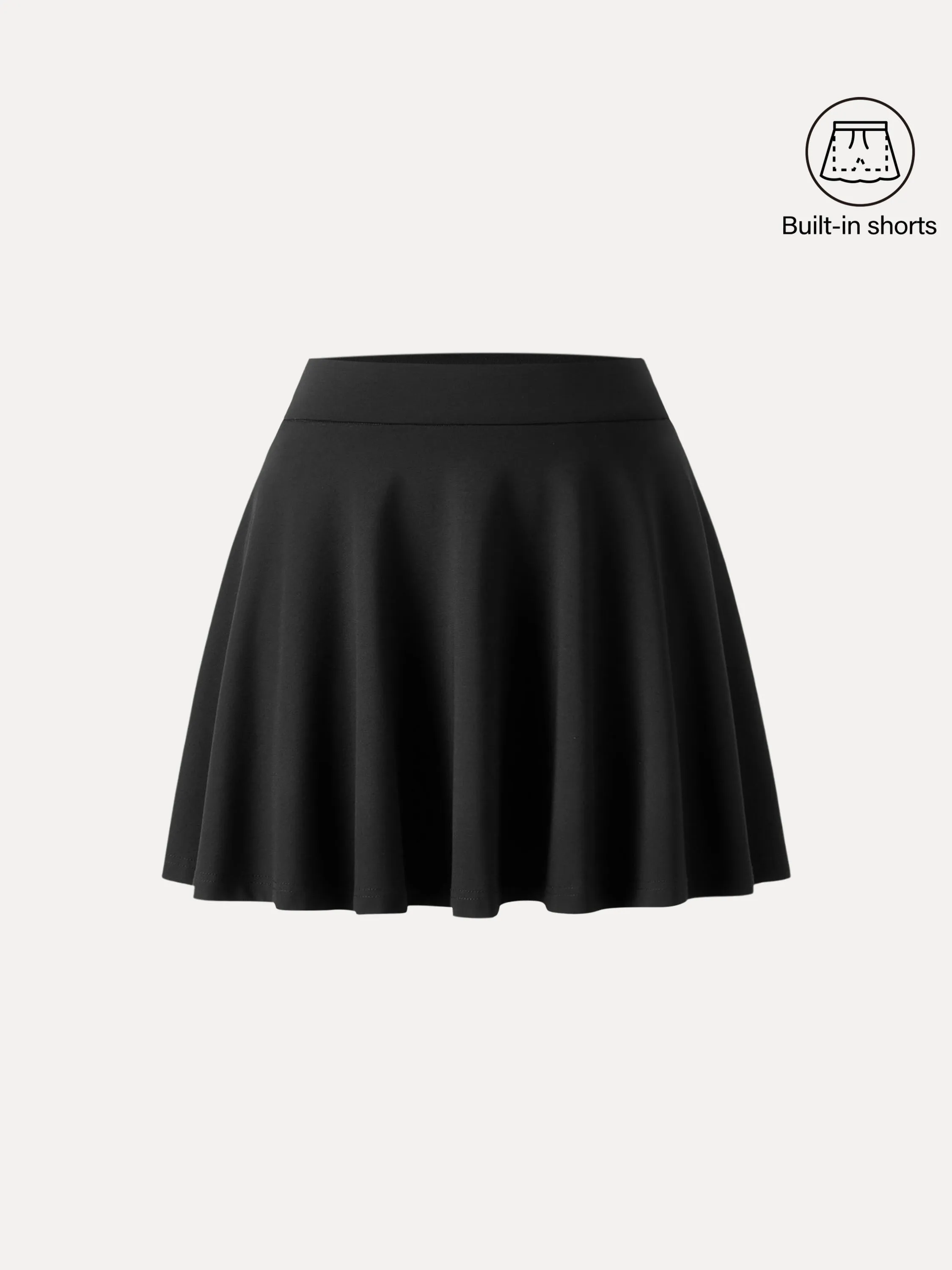 Bamboo Ponte A-line Circle Skirt with Built-in Shorts and Pockets sold by ogl move product image thumbnail 3