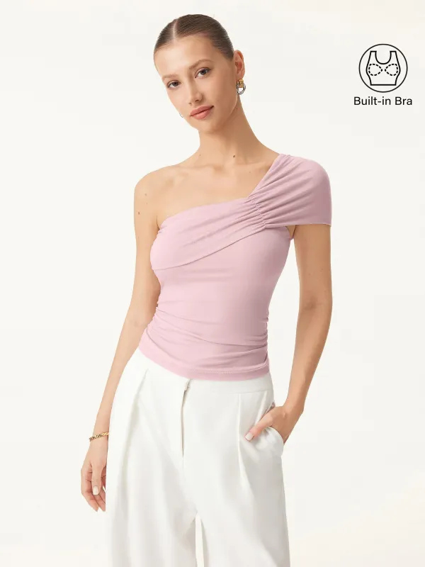 One-Shoulder Ruched Brami Top sold by ogl move