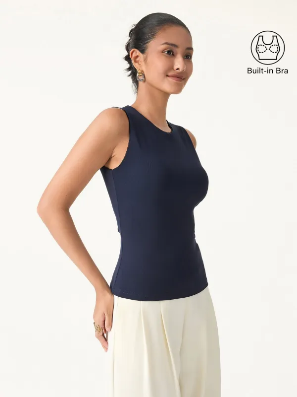 Round Neck Wide Shoulder Brami with Scallop Trims sold by ogl move