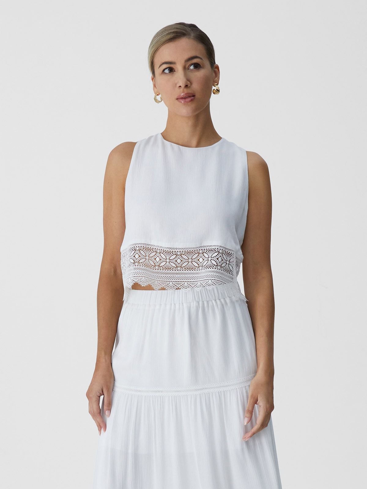 Lace Panel Crew Vacay Tank sold by ogl move