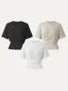3Pcs Set Sandwashed Crewneck Short Sleeve Tucked Tee sold by ogl move