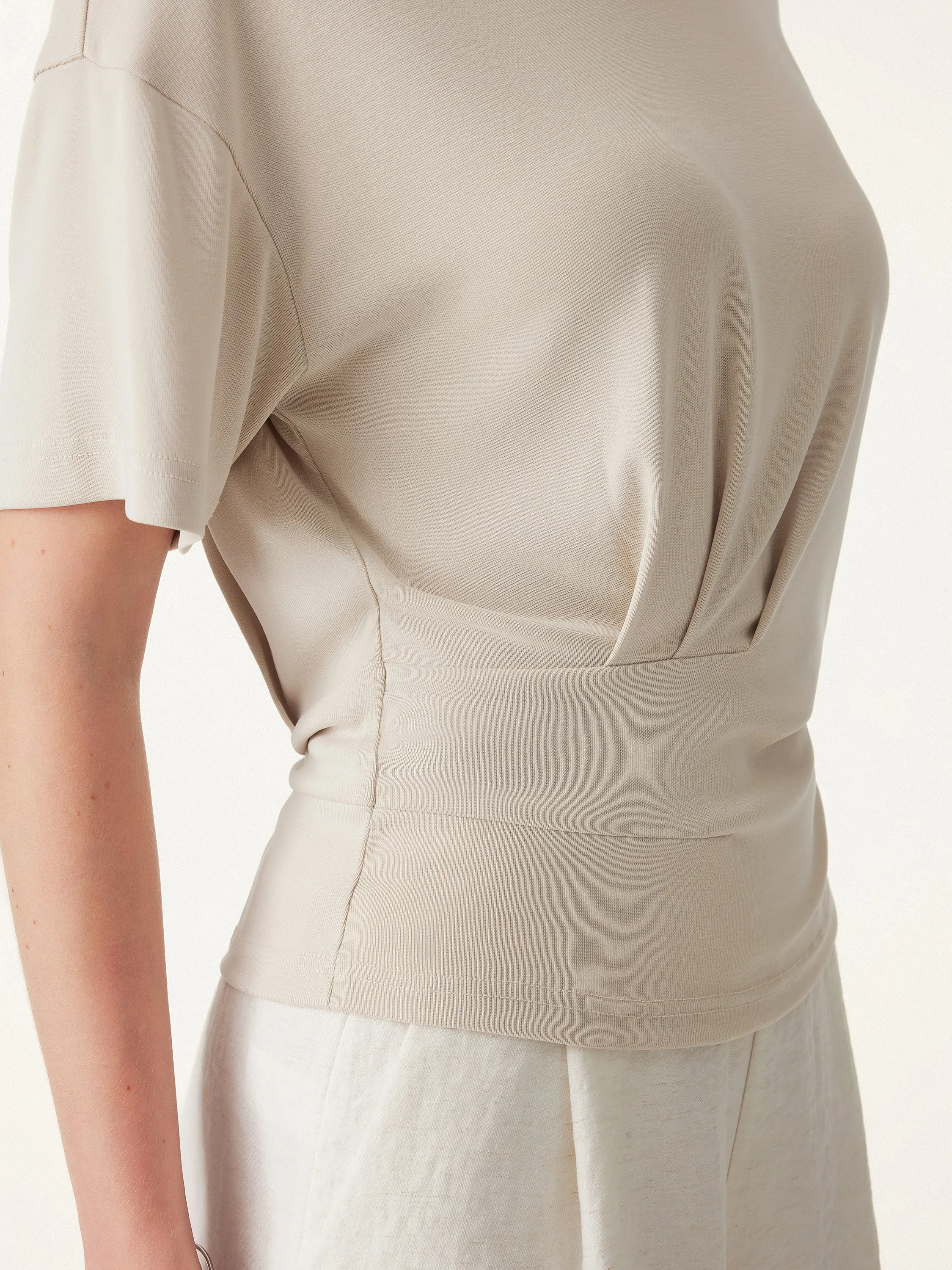 2Pcs Set Sandwashed Crewneck Short Sleeve Tucked Tee sold by ogl move product image thumbnail 2