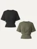2Pcs Set Sandwashed Crewneck Short Sleeve Tucked Tee sold by ogl move