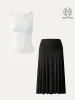 2Pcs Set Elastic Open Back Brami Tank & Flowy Side Ruched A-line Midi Skirt sold by ogl move