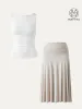 2Pcs Set Elastic Open Back Brami Tank & Flowy Side Ruched A-line Midi Skirt sold by ogl move