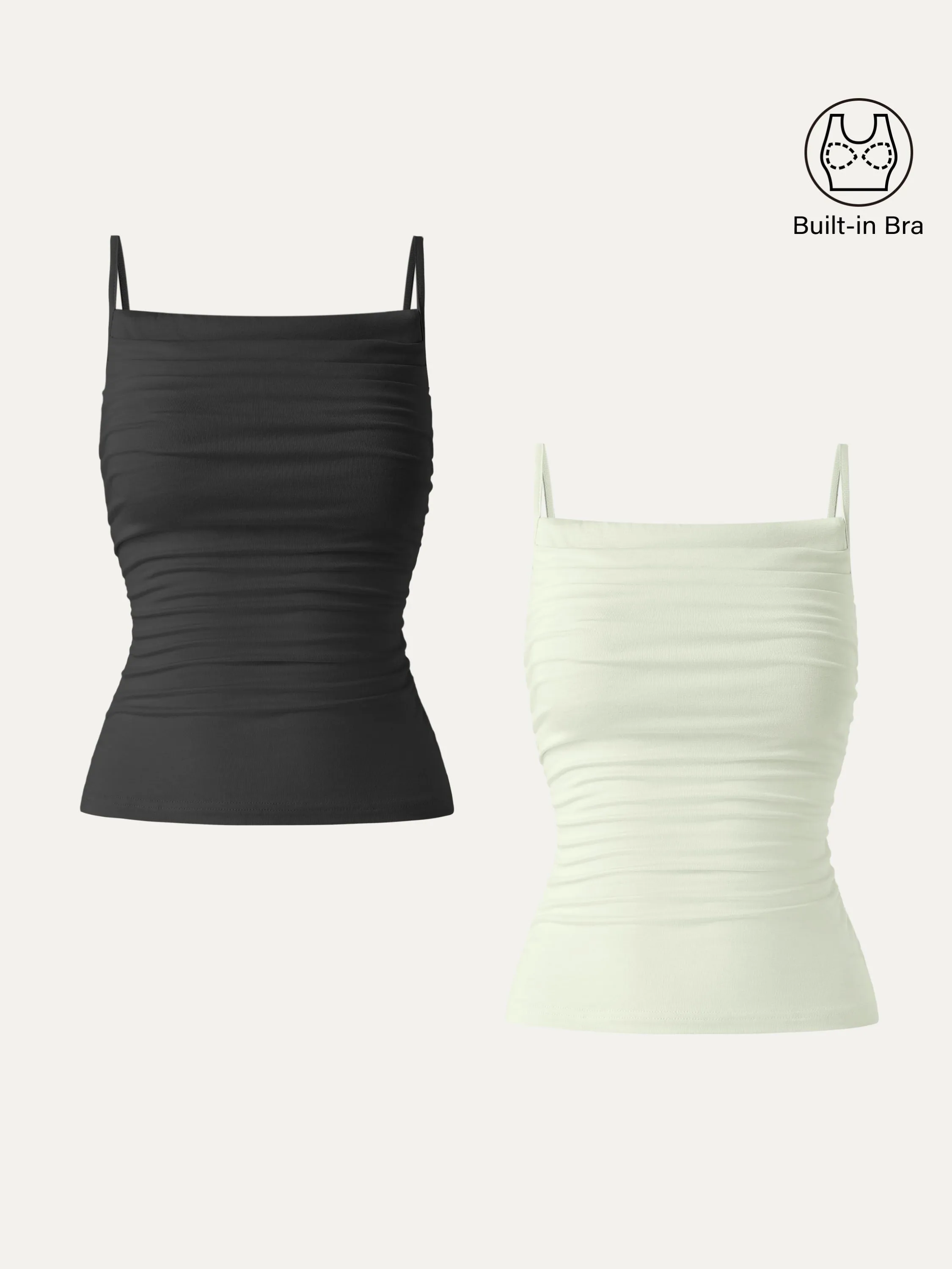 2Pcs Set Adjustable Spaghetti Straps Side Ruched New Airy Brami sold by ogl move