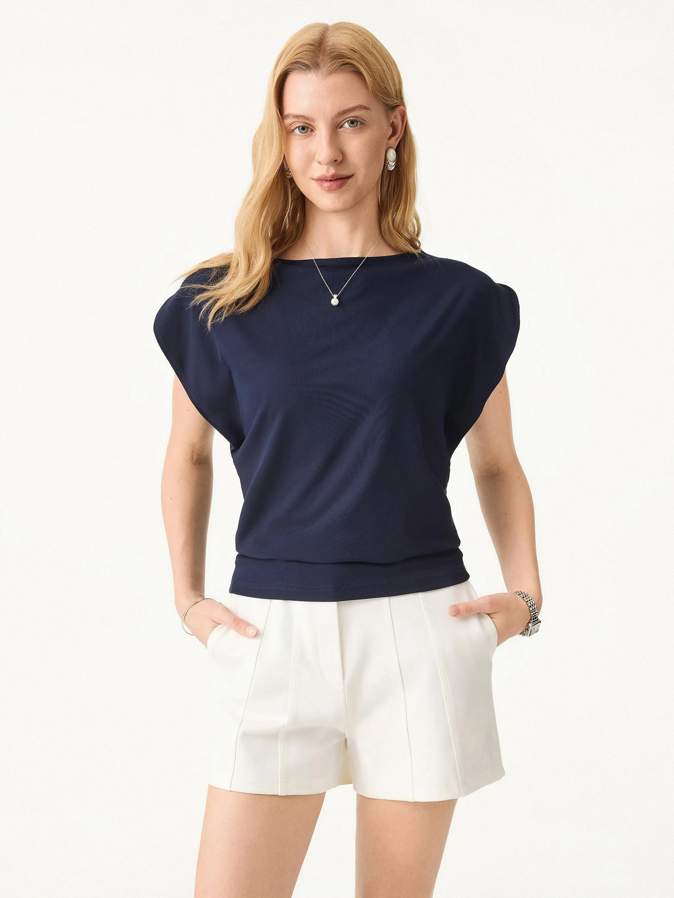 Ultrasoft Boatneck Wide Shoulder Tee sold by ogl move product image thumbnail 5