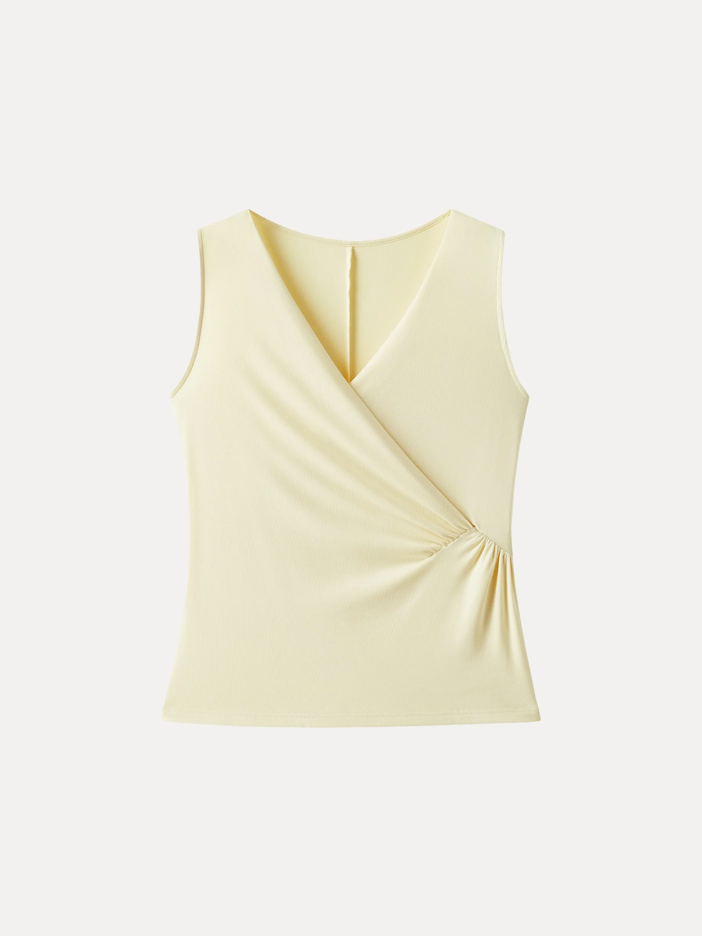 Sandwashed Surplice V-neck Sleeveless Top sold by ogl move product image thumbnail 3