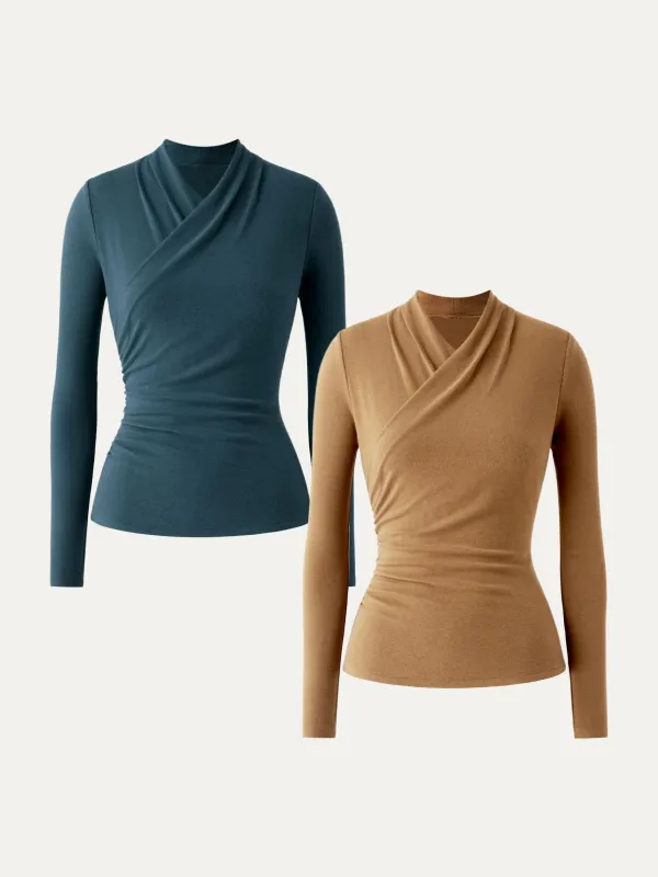 2Pcs Set Surplice Long Sleeve Top sold by ogl move