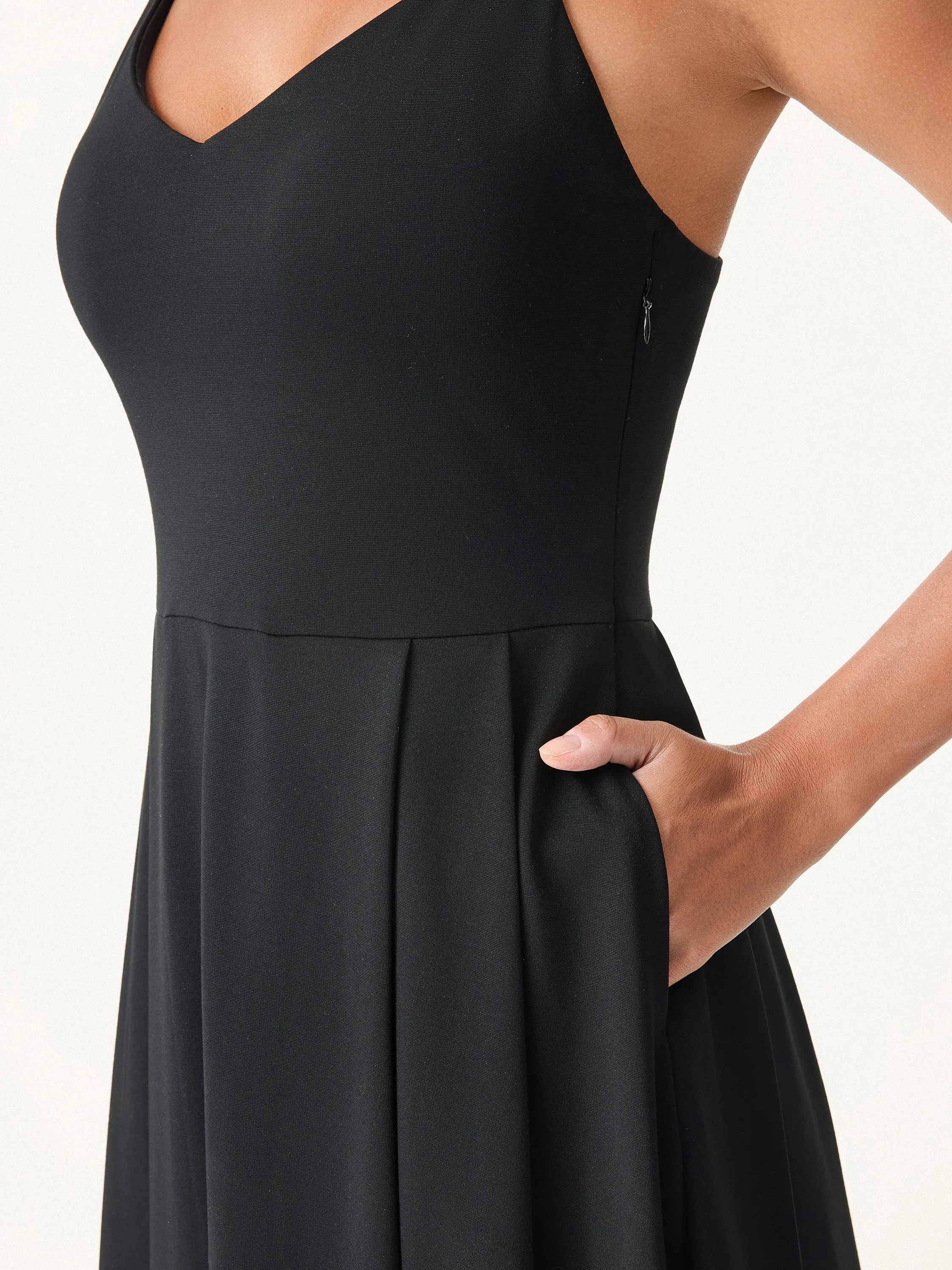 V-neck Fit-and-flare Mini Brami Dress with Pockets sold by ogl move product image thumbnail 5