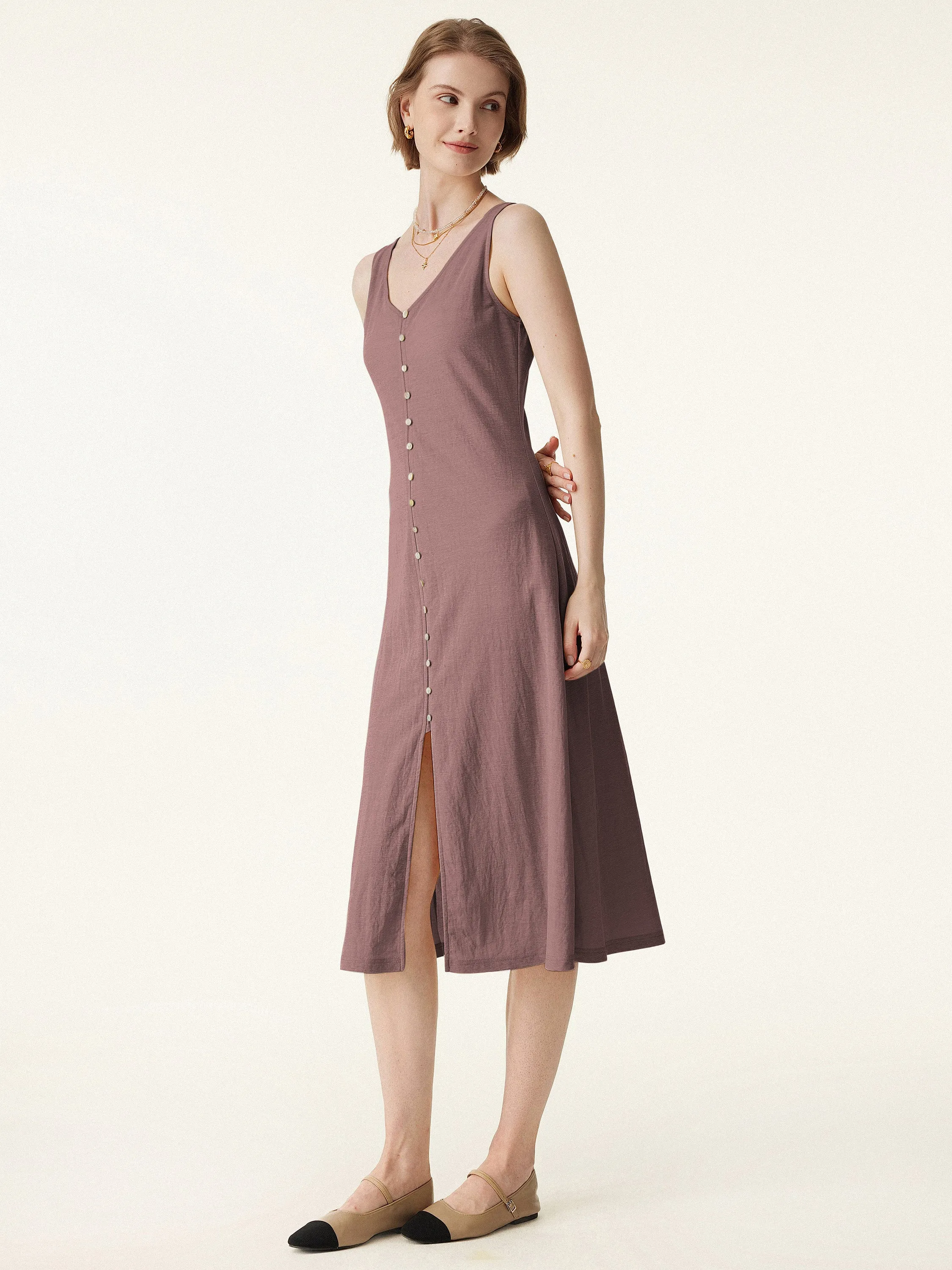 Multi-wear V-neck Midi Vest Dress sold by ogl move