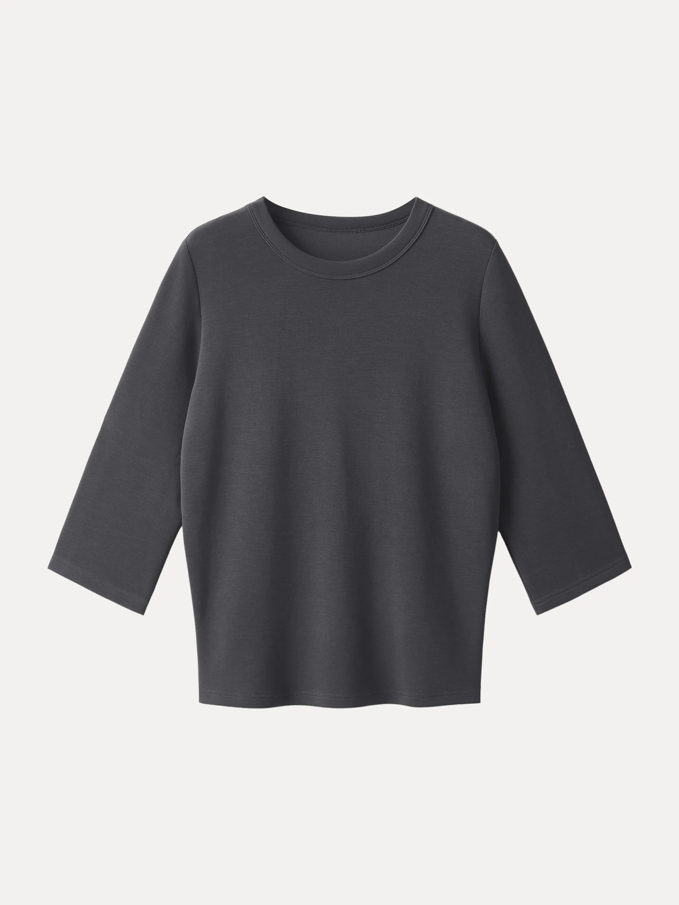 Sandwashed Spacer Crewneck 3/4 Sleeve Top sold by OGLmove product image thumbnail 2