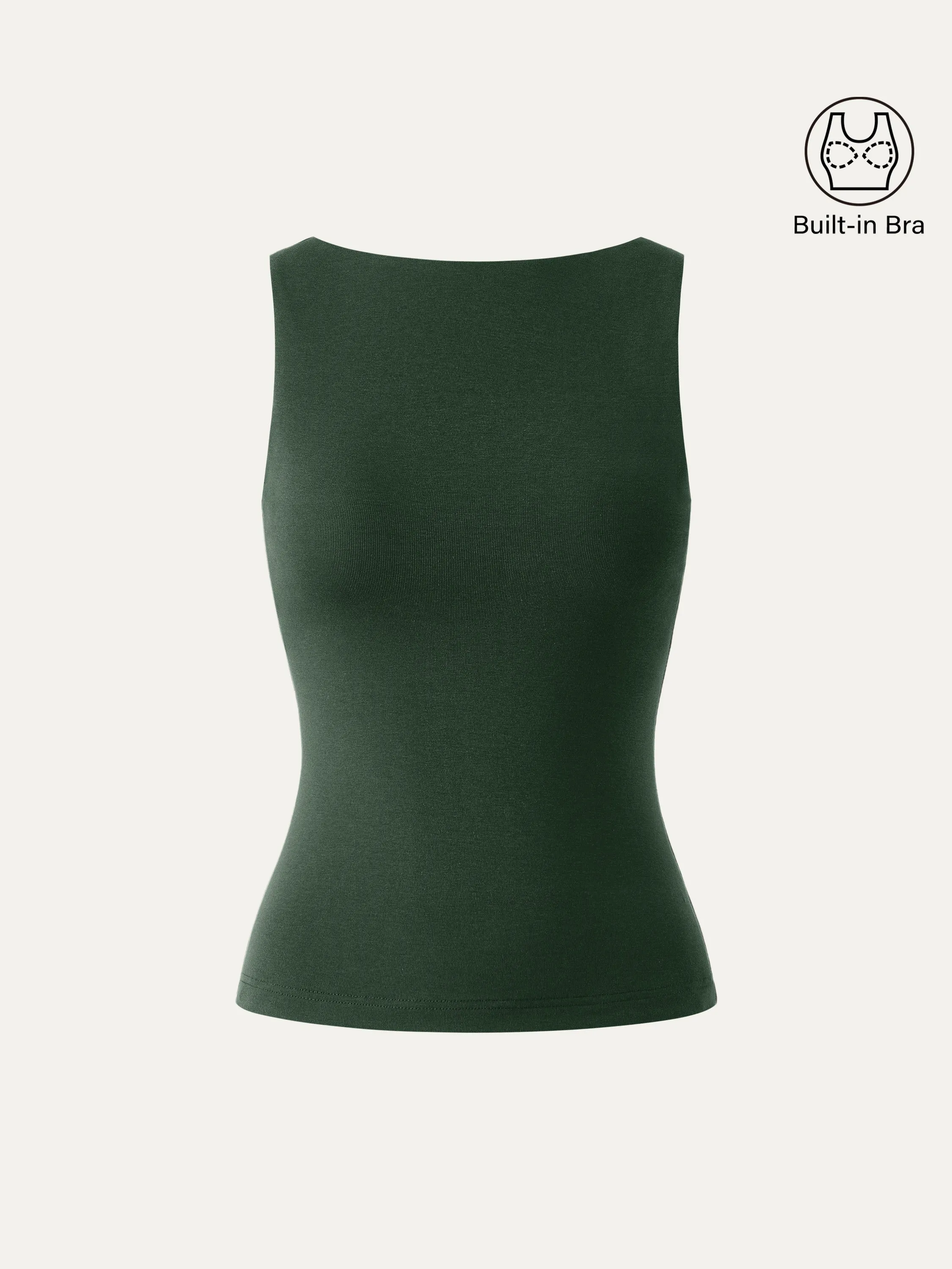 Stretch Cotton Boatneck Bra Tank sold by OGLmove product image thumbnail 2