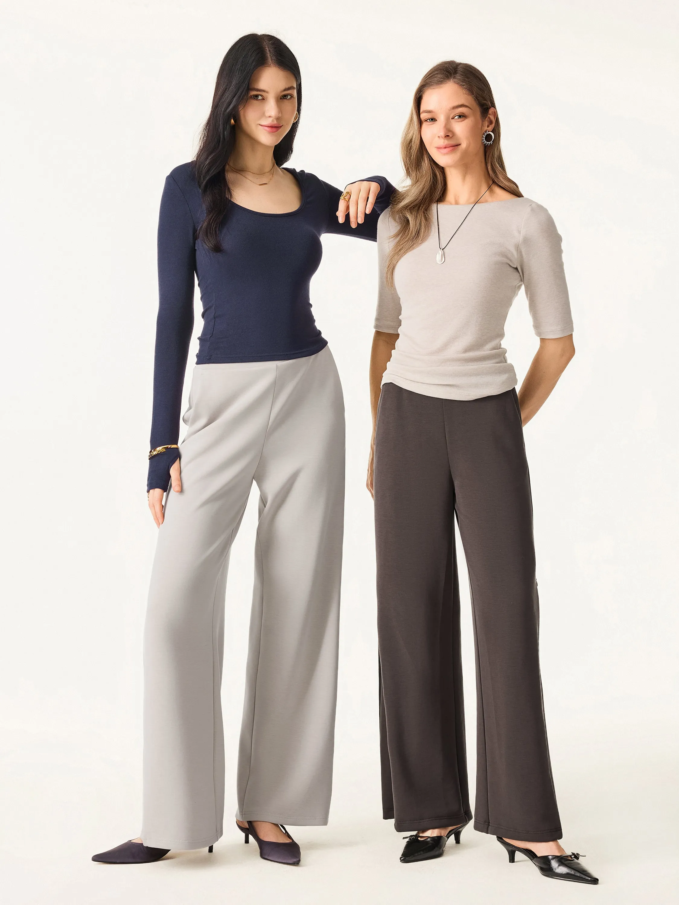 Sandwashed Spacer Mid Rise Versatile Legs Pull-on Pants with Pockets sold by ogl move product image thumbnail 3