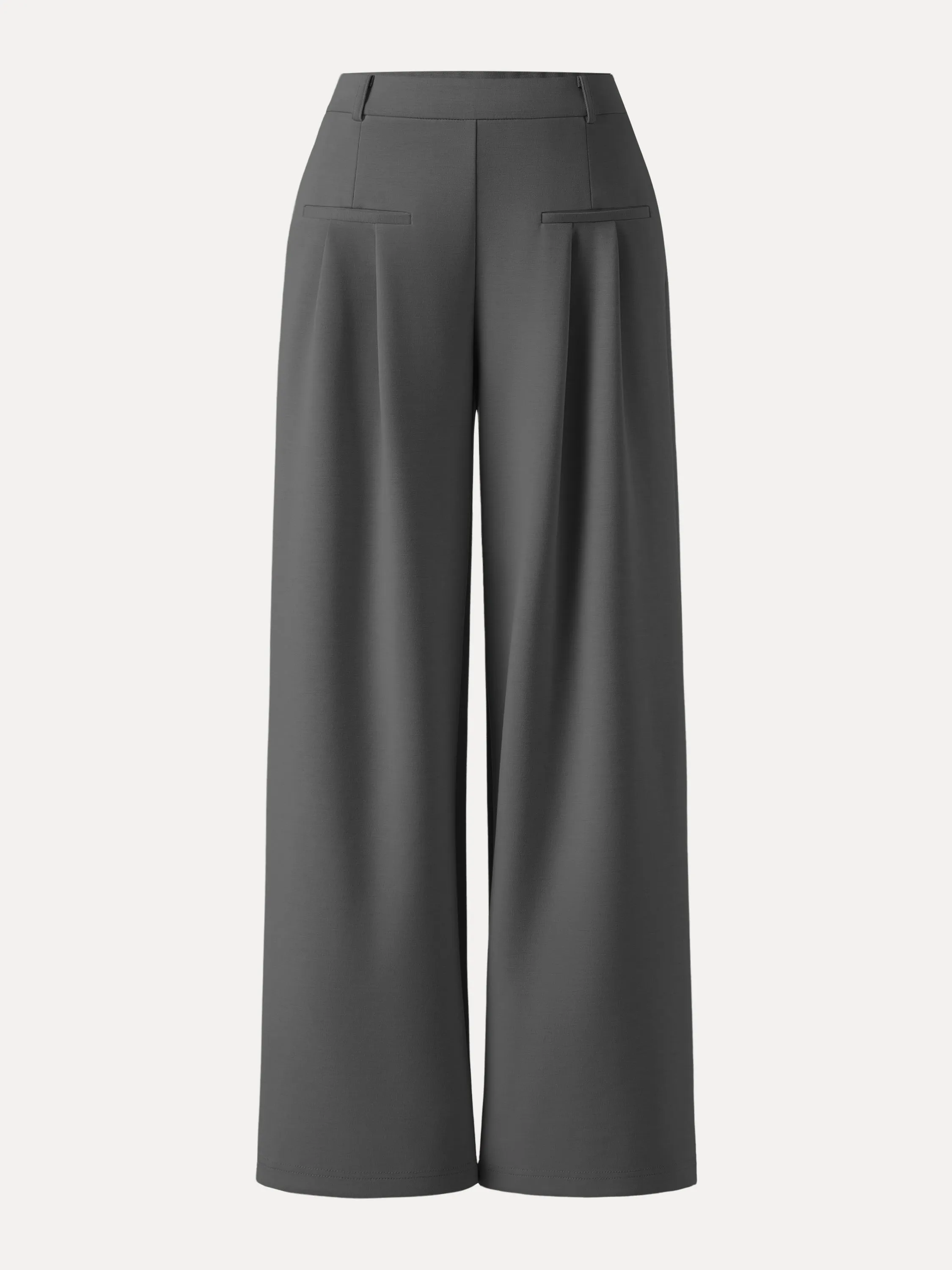 Bamboo Spacer Mid Rise Wide Leg Pull-on Trousers with Pockets sold by ogl move product image thumbnail 3