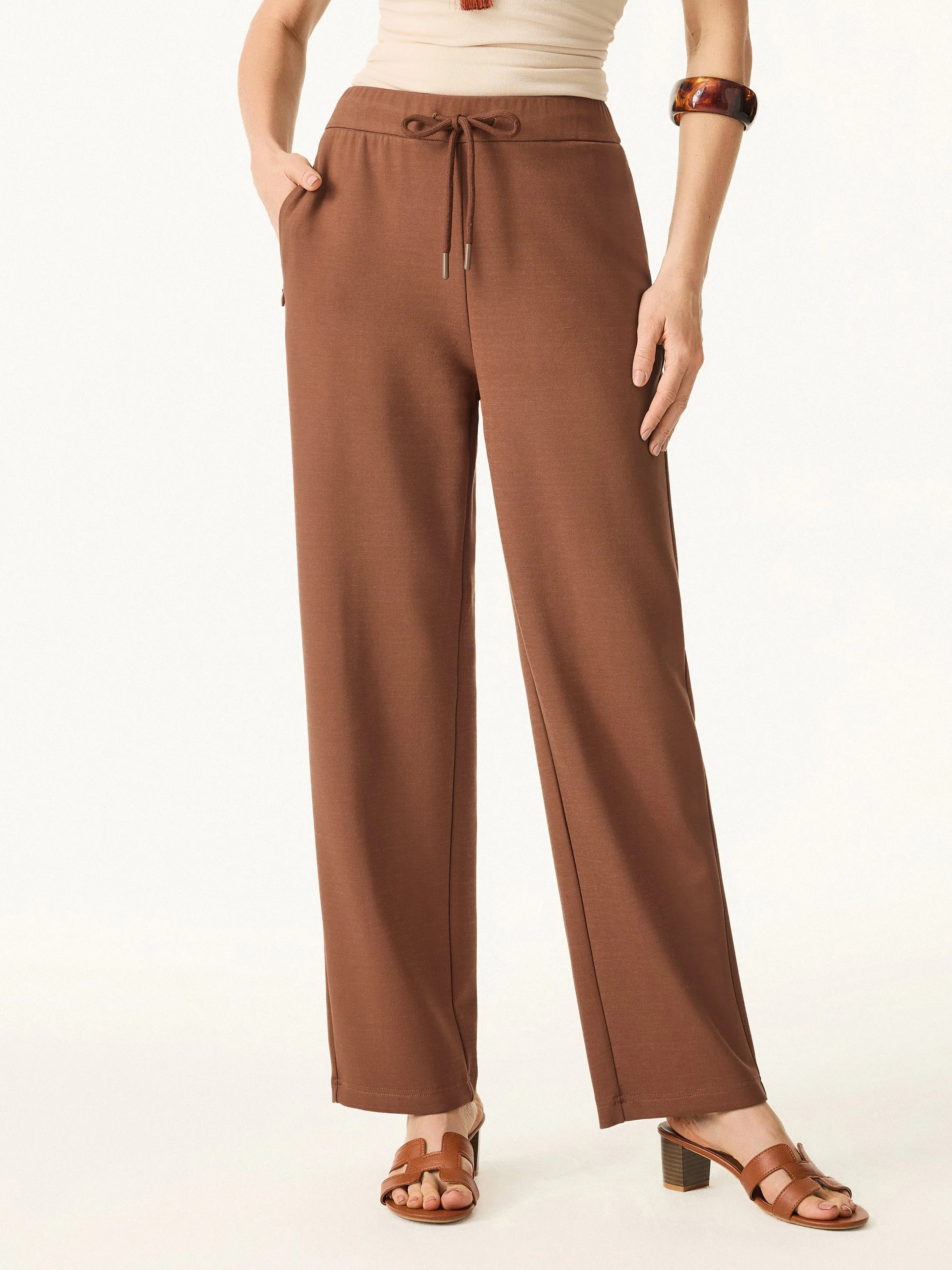 Bamboo Spacer Mid Rise Slim Straight Pants with Zippered Pockets sold by ogl move product image thumbnail 4