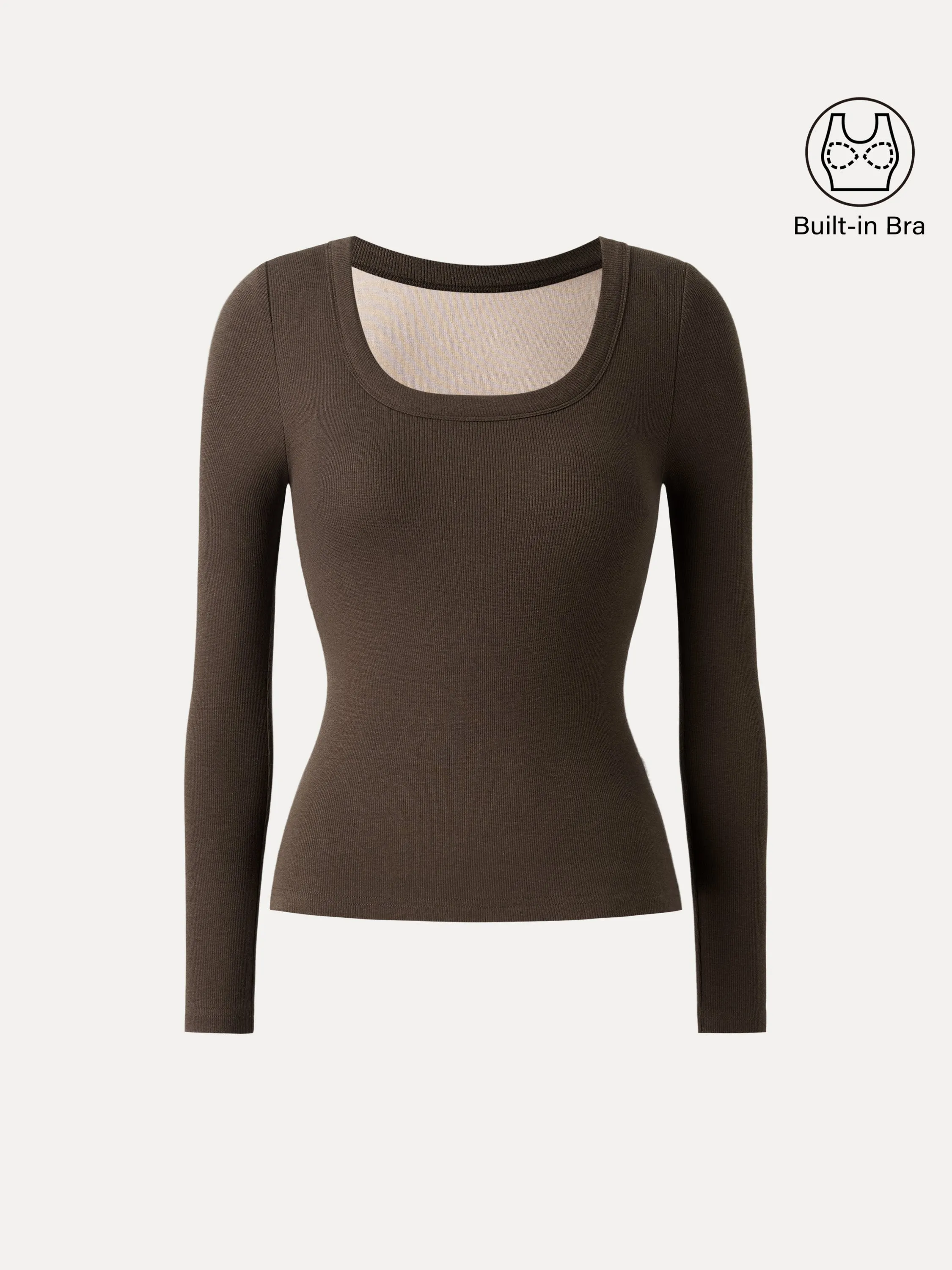 Essential Round Neck Ribbed Long Sleeve Brami sold by OGLmove product image thumbnail 2
