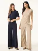 Lyocell Wool Mid Rise Wide Leg Pull-on Pants with Pockets sold by ogl move