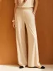 Lyocell Wool Mid Rise Wide Leg Pull-on Pants with Pockets sold by ogl move