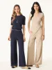 Lyocell Wool Mid Rise Wide Leg Pull-on Pants with Pockets sold by ogl move