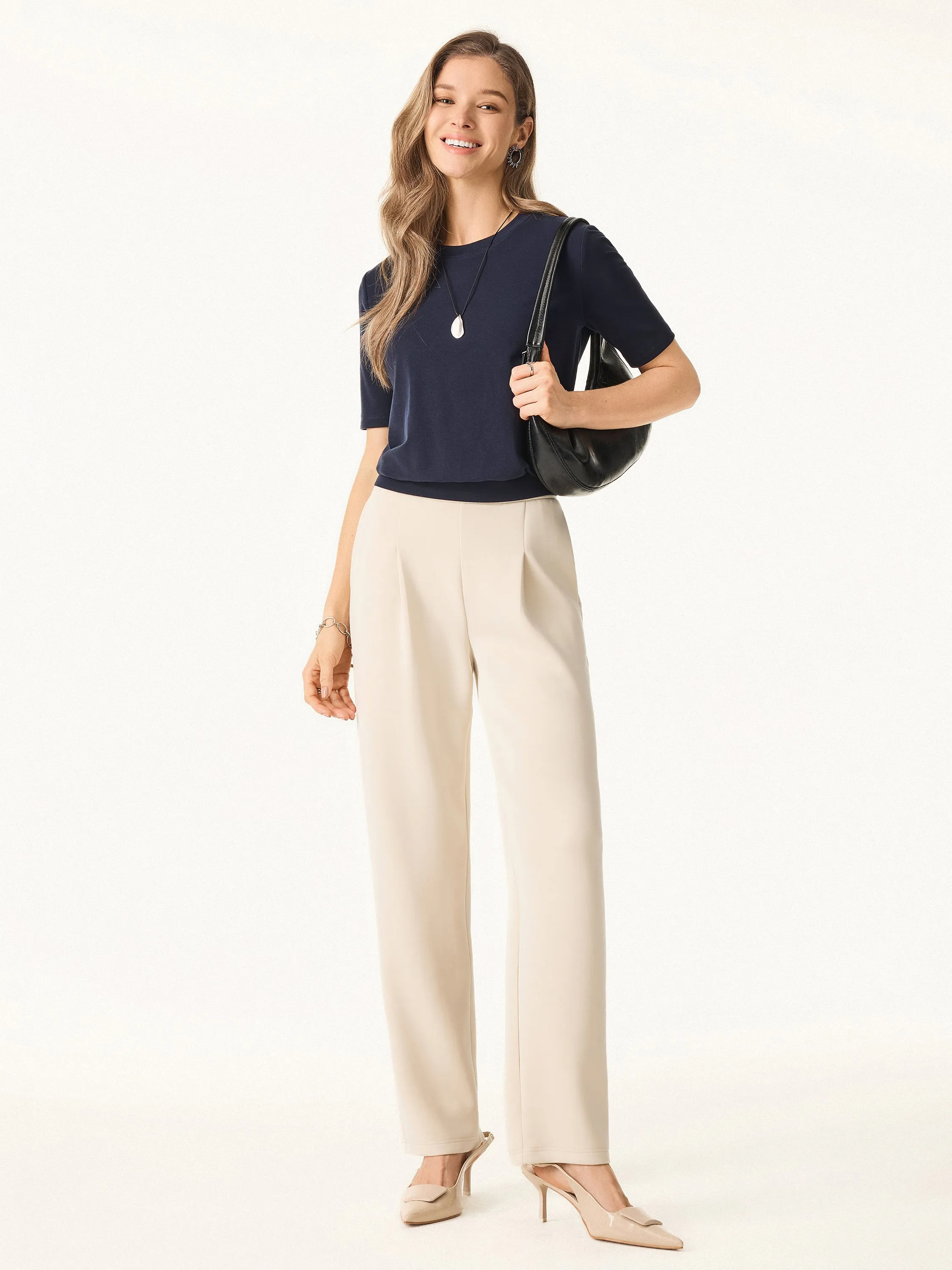 Lyocell Wool Crewneck Brami with Banded Hem sold by OGLmove product image thumbnail 3