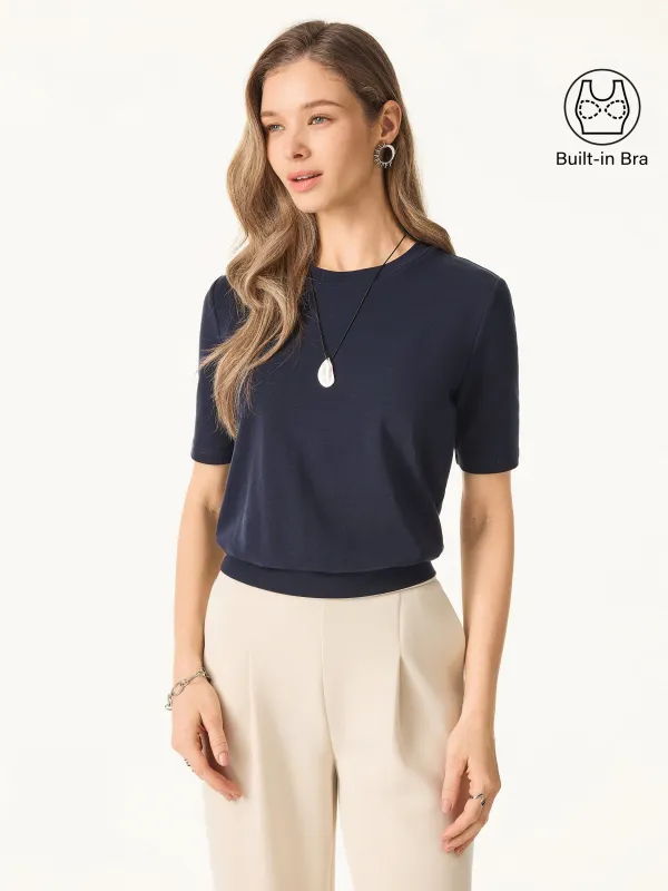 Lyocell Wool Crewneck Brami with Banded Hem sold by ogl move