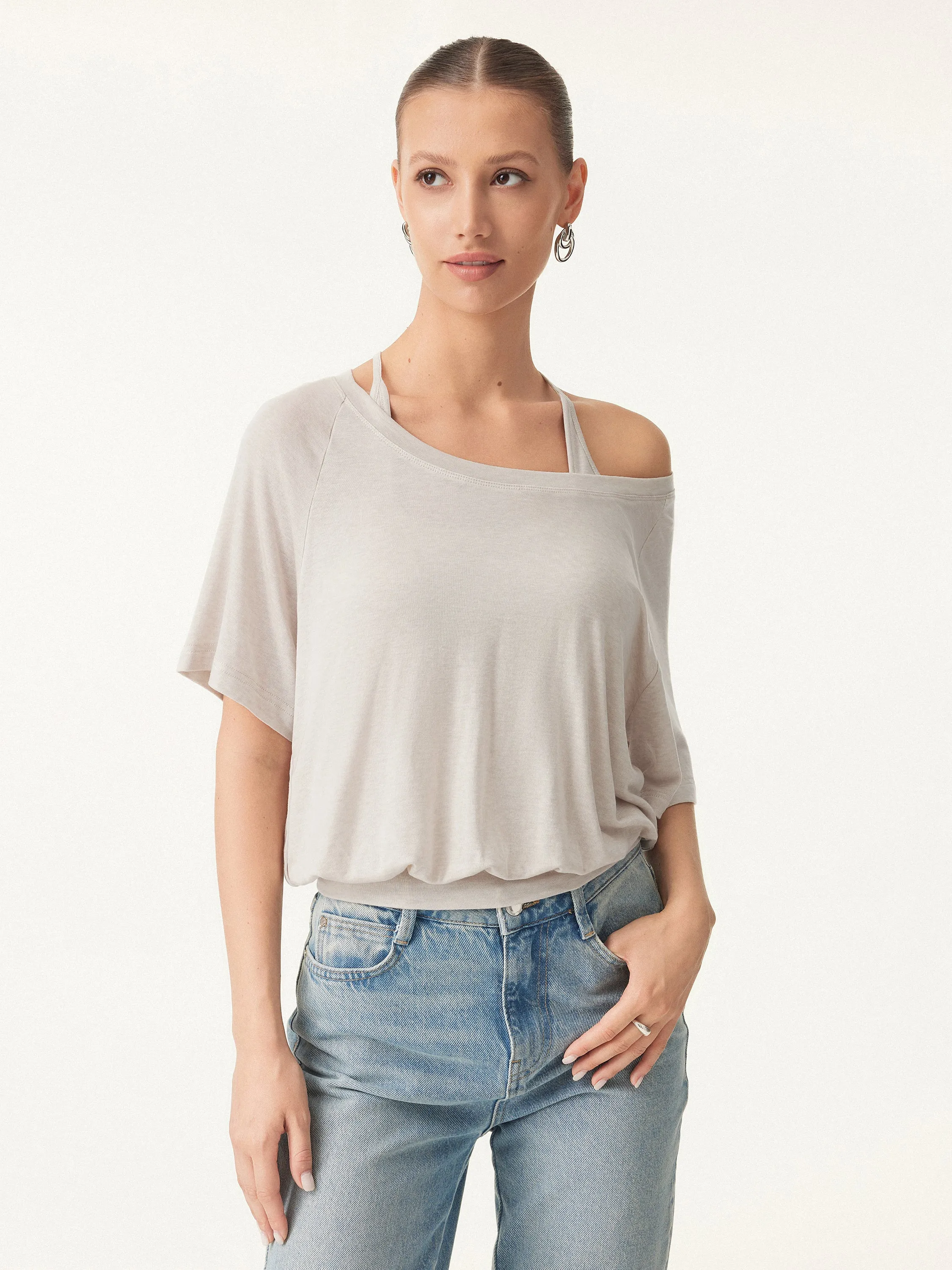 Lyocell Wool Boatneck 2-in-1 Brami Top sold by ogl move product image thumbnail 4