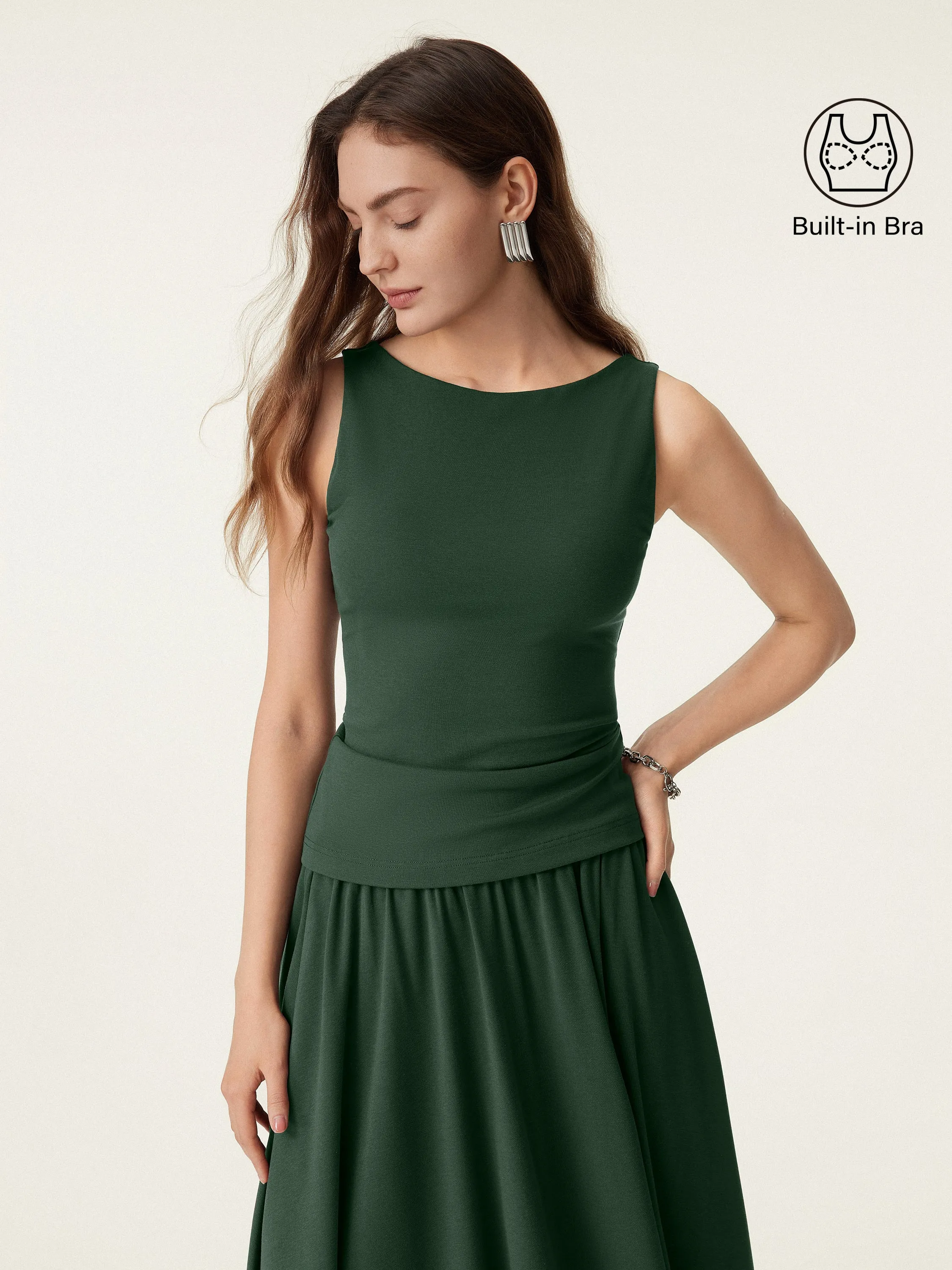 2Pcs Set Stretch Cotton Boatneck Brami Tank sold by OGLmove product image thumbnail 4