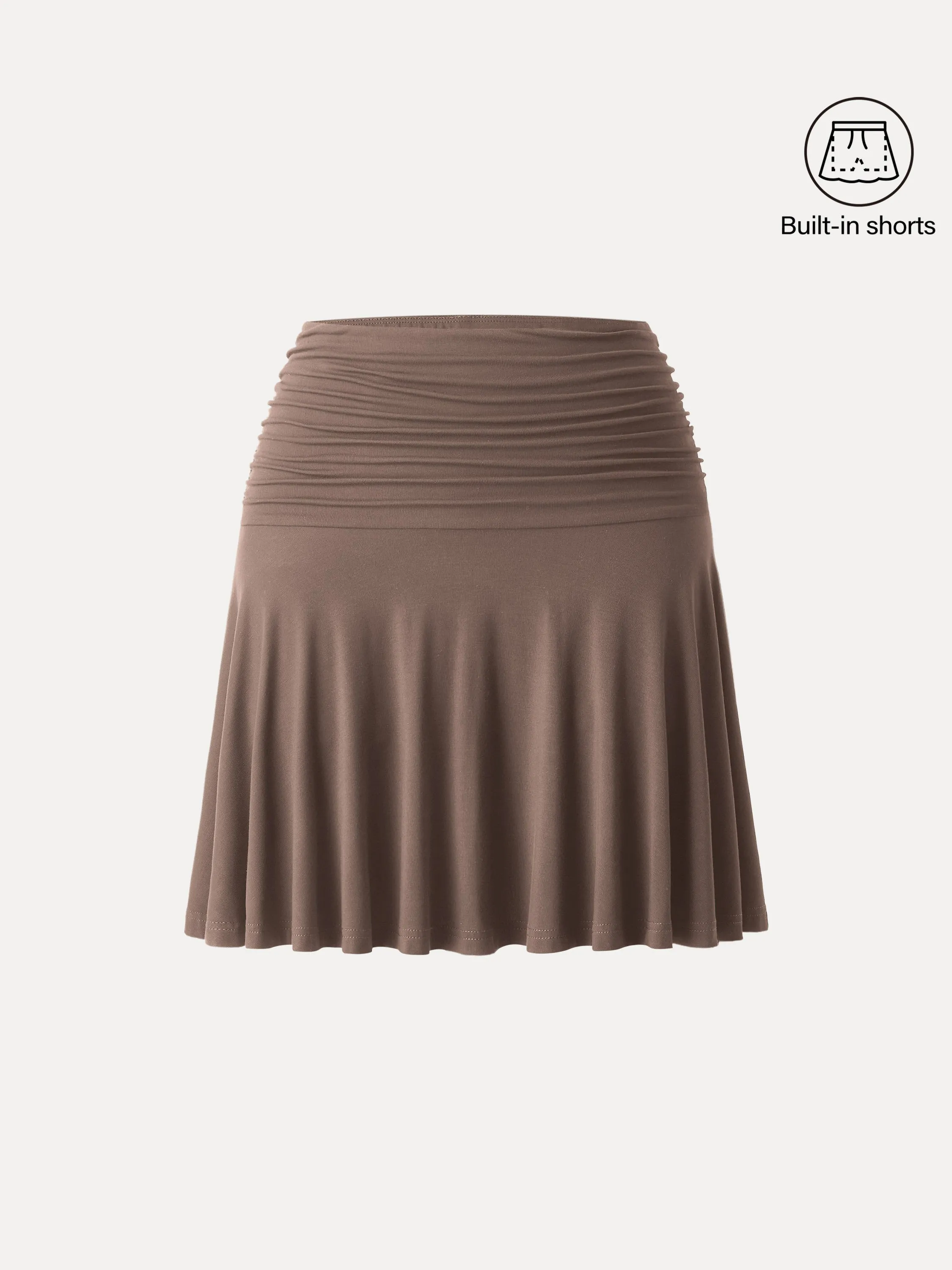 Ruched Mini Circle Skirt with Lined Shorts sold by ogl move