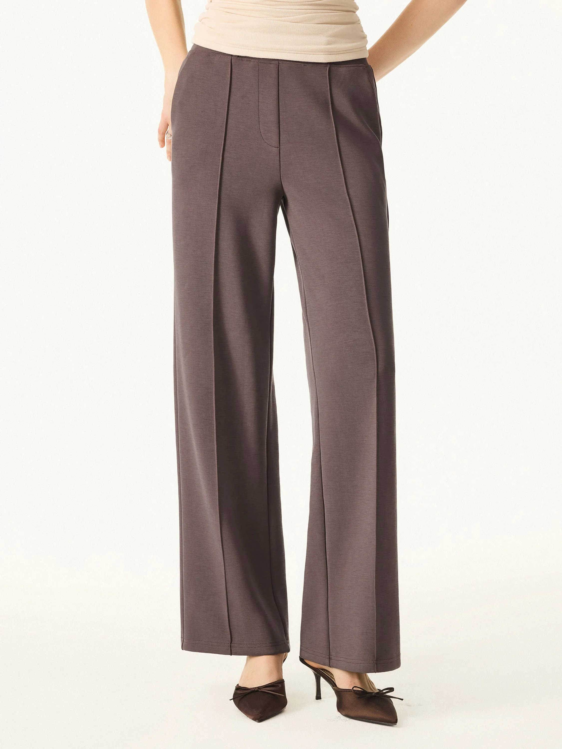 Wrinkle-Resistant Mid Rise Straight Leg Pants with Pockets sold by OGLmove product image thumbnail 5