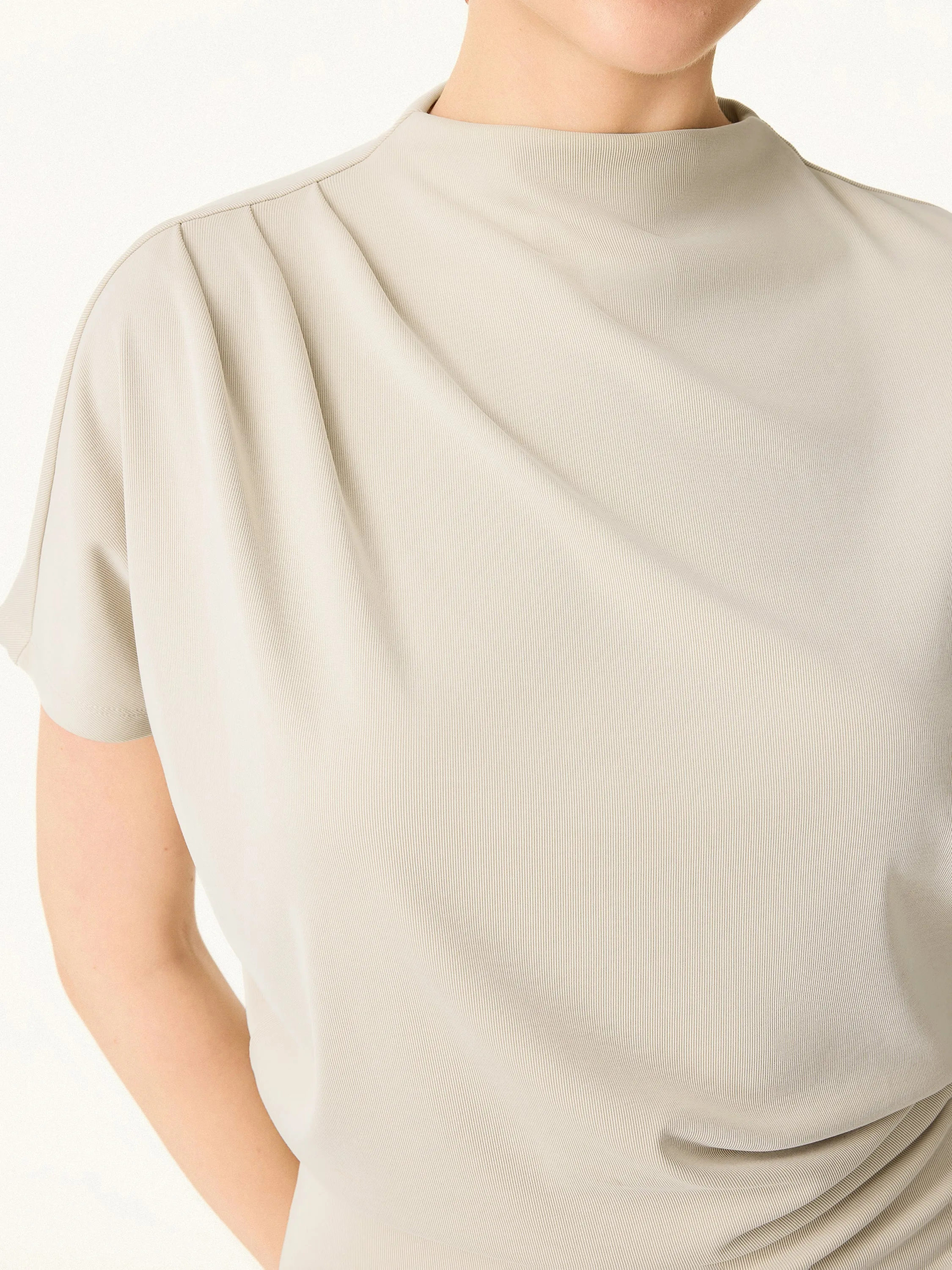 Mockneck Tucked Waist Define Top sold by ogl move product image thumbnail 4