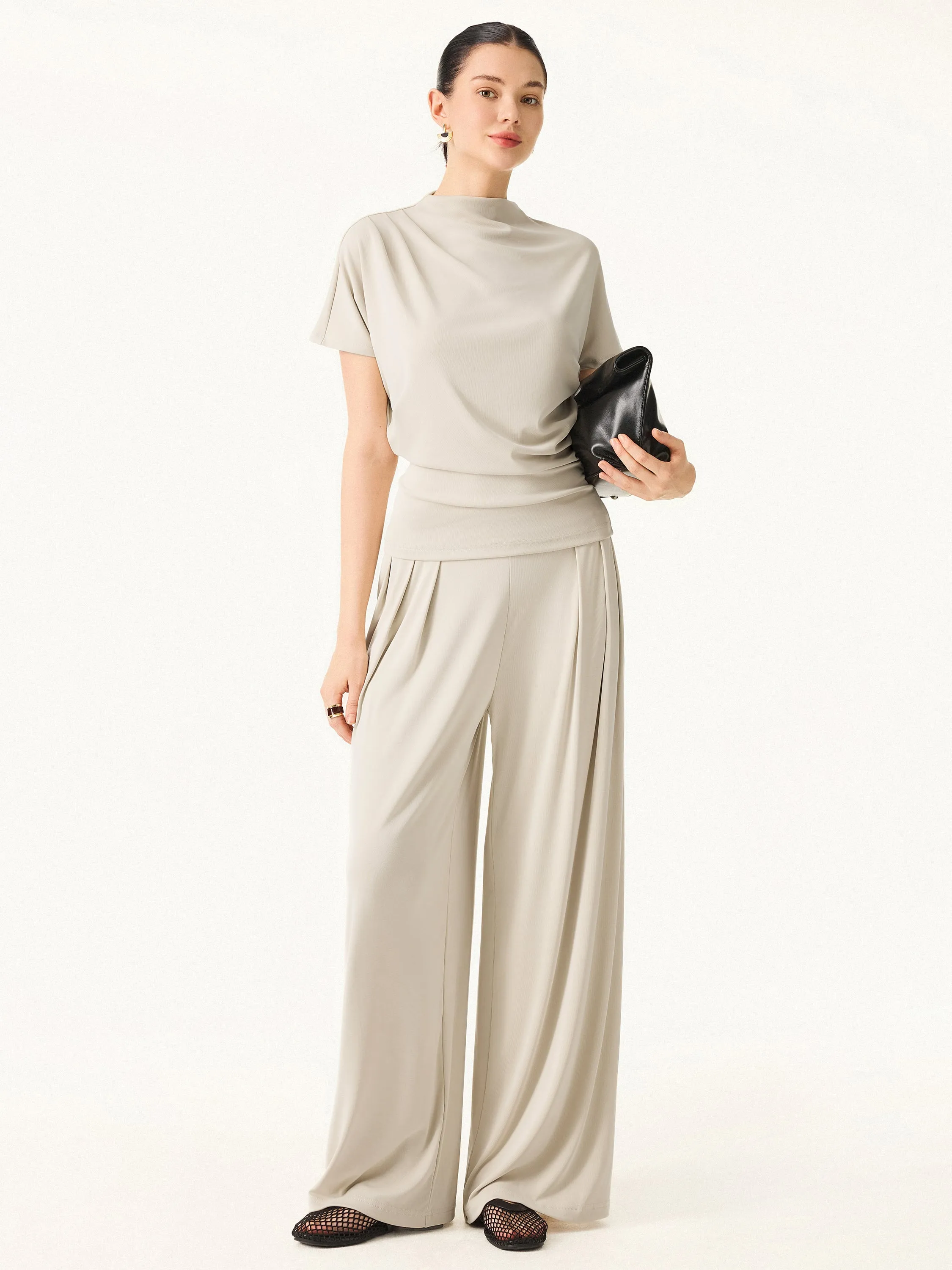 Mockneck Tucked Waist Define Top sold by ogl move product image thumbnail 2