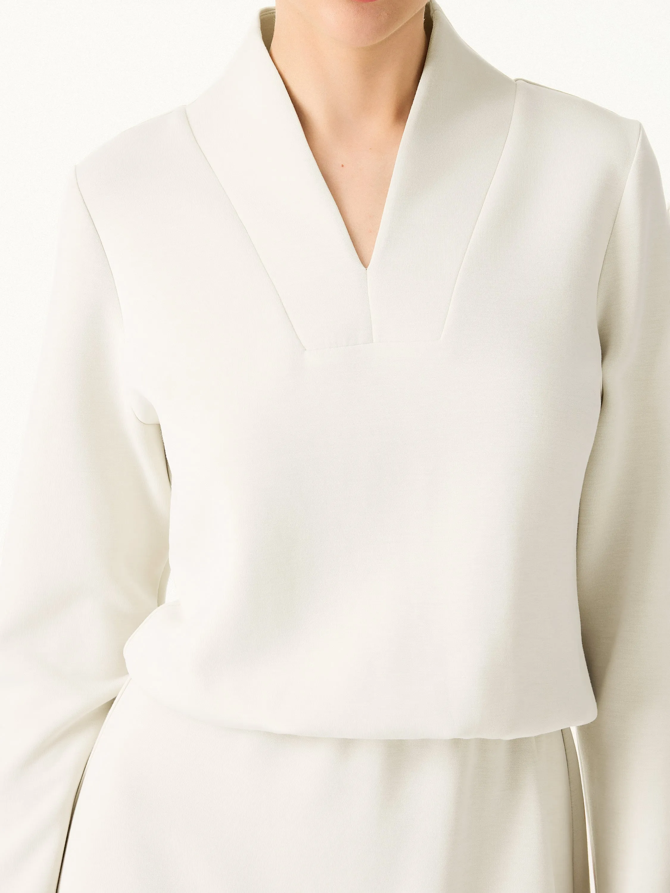 Elevated V-neck Long Sleeve Cinched Midi Dress sold by ogl move product image thumbnail 3