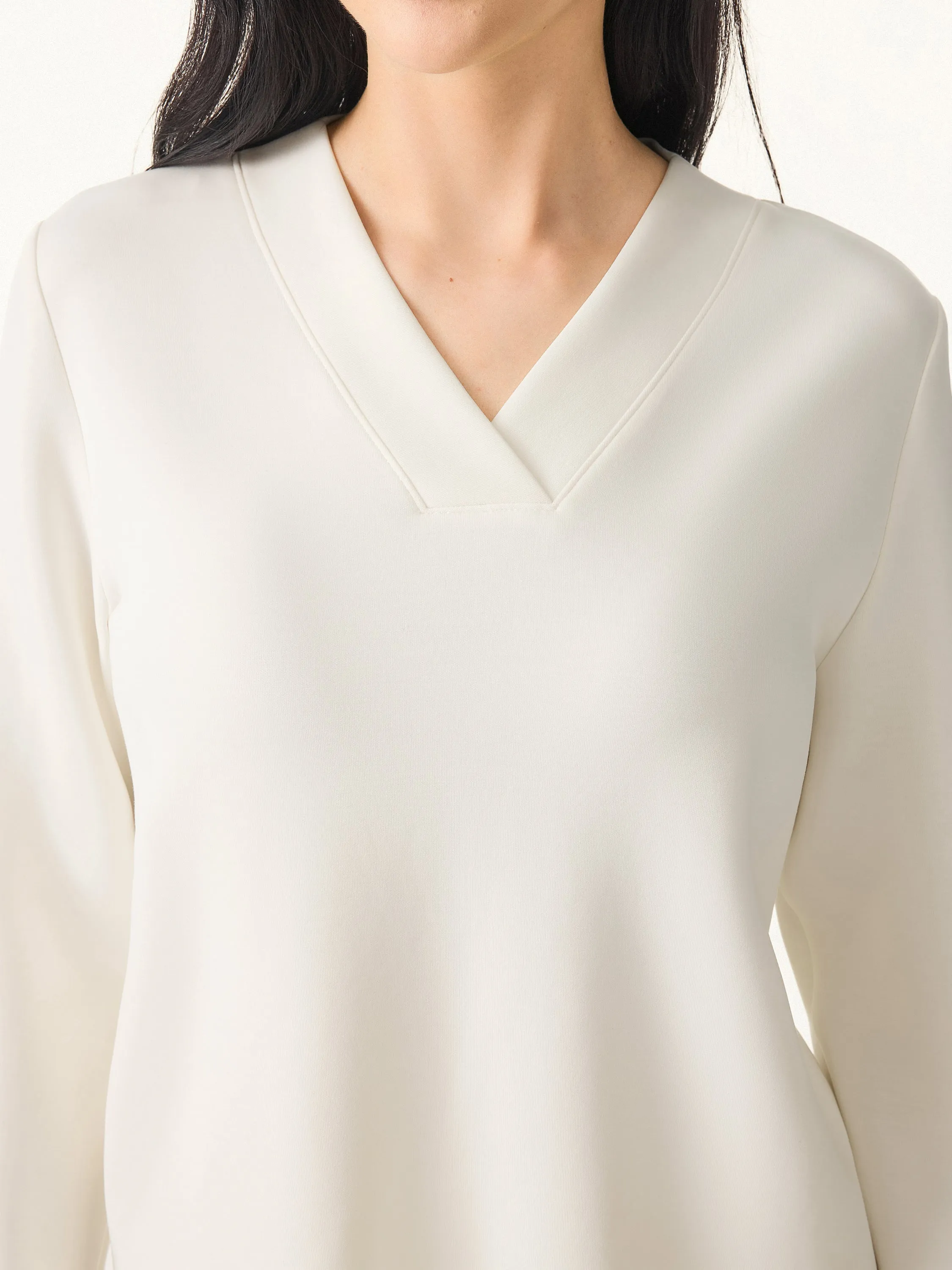 Modal Spacer V-neck Long Pullover Shirt sold by ogl move product image thumbnail 4