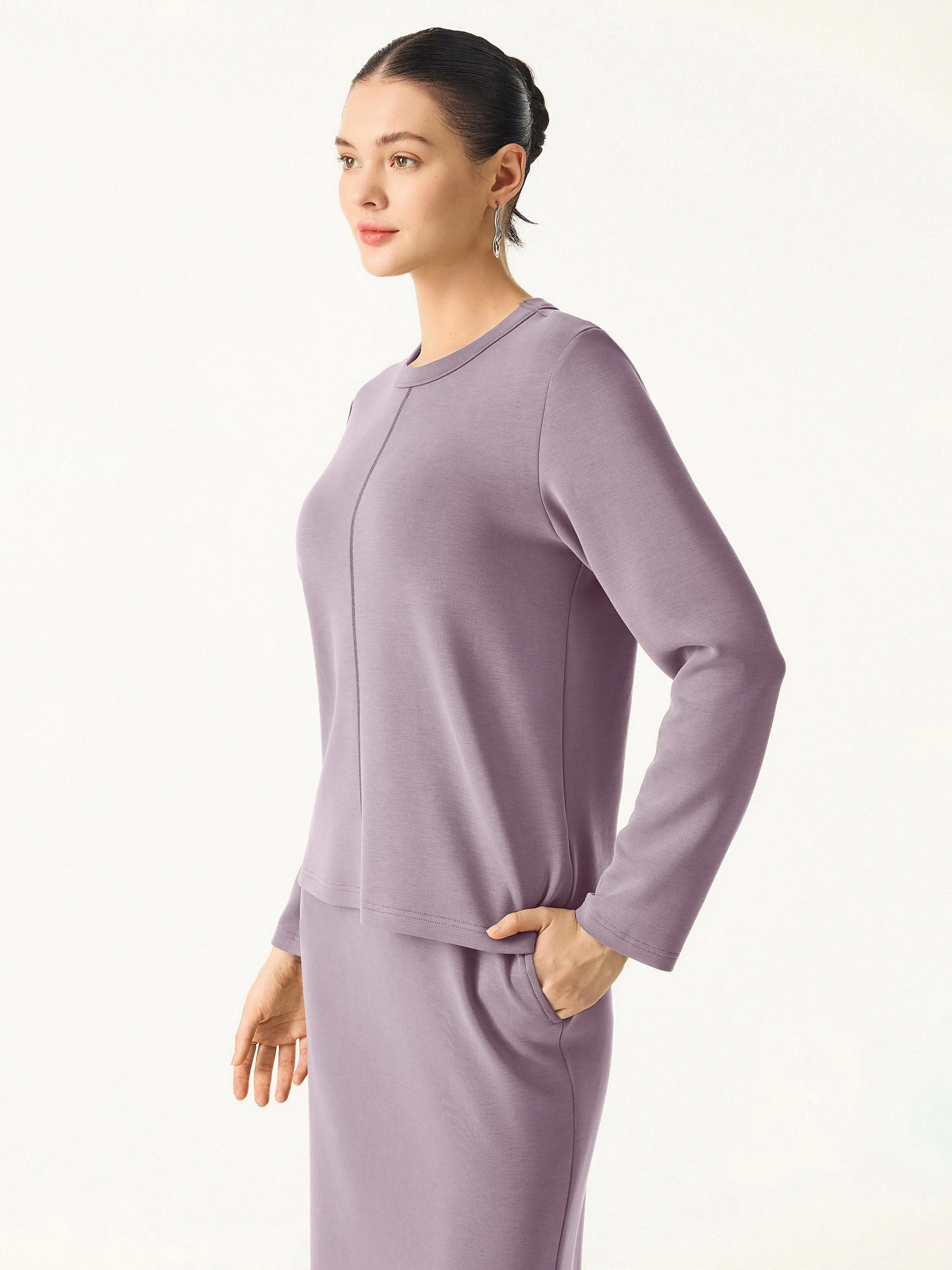 Essential Crew Neck Long Sleeve Pullover Shirt sold by ogl move product image thumbnail 5