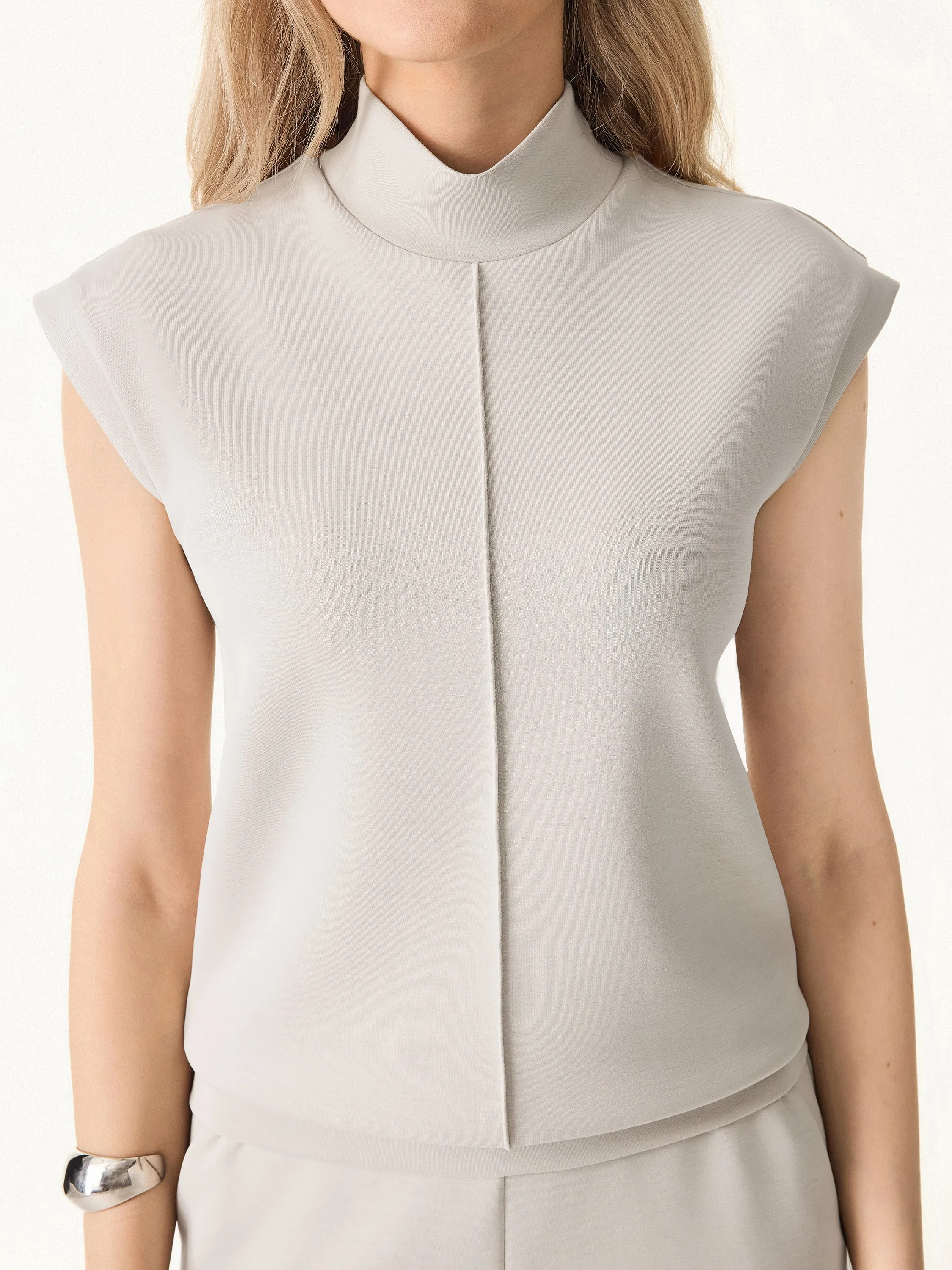 Modal Spacer Mockneck Wide Shoulder Top sold by ogl move product image thumbnail 4