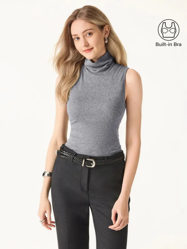 Lyocell Cashmere Sleeveless Turtleneck Brami sold by OGLmove