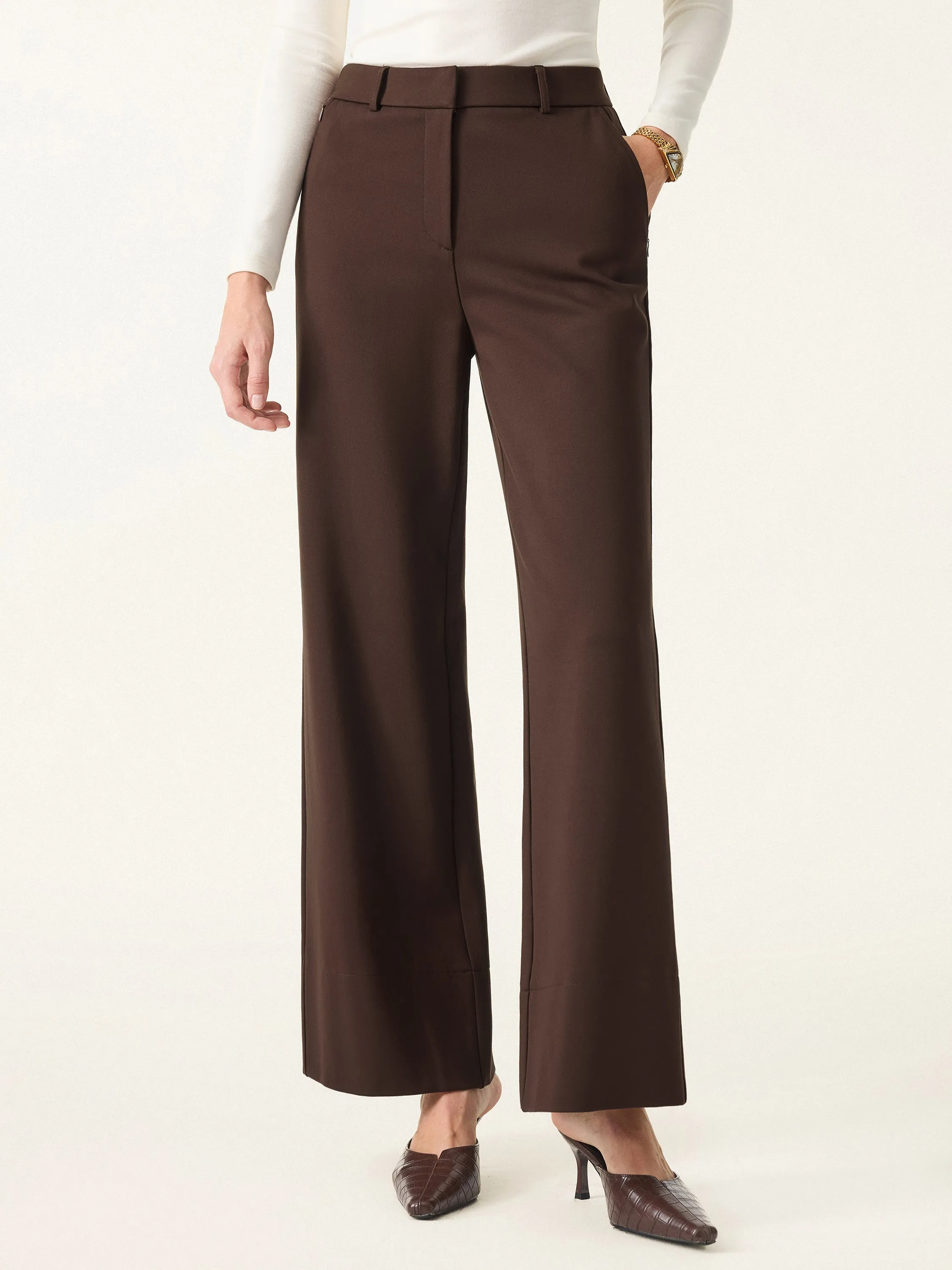 High Rise Wide Leg Trousers with Zippered Pockets sold by OGLmove product image thumbnail 4