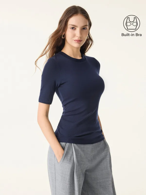 Lyocell Cashmere Crewneck Layered Cuff Brami sold by OGLmove