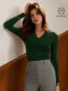 2Pcs Set Stretch Cotton V-Neck Long Sleeve Brami Top sold by ogl move