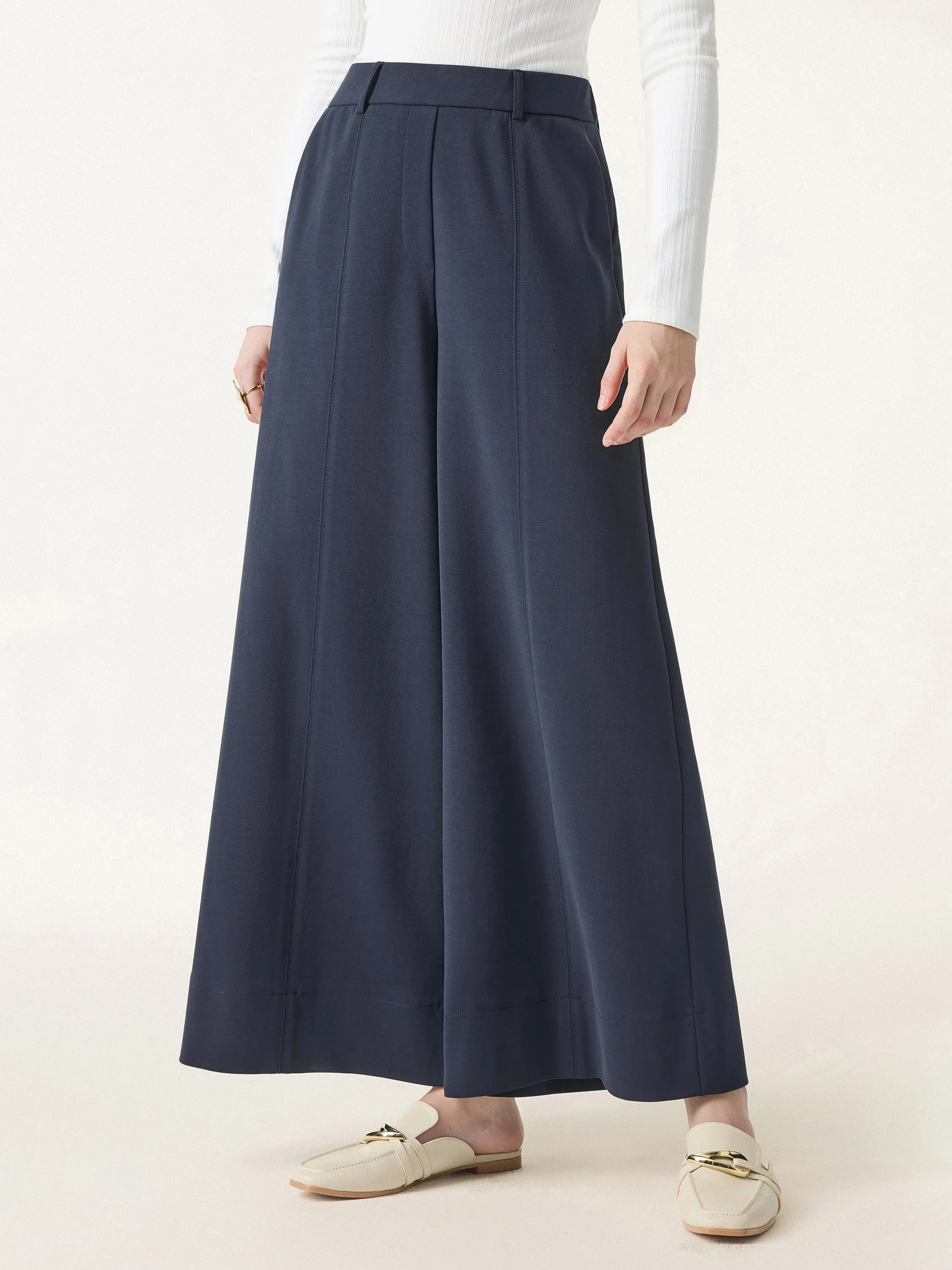 Mid Rise Cropped Pull-on Wide Leg Pants with Pockets sold by ogl move product image thumbnail 4