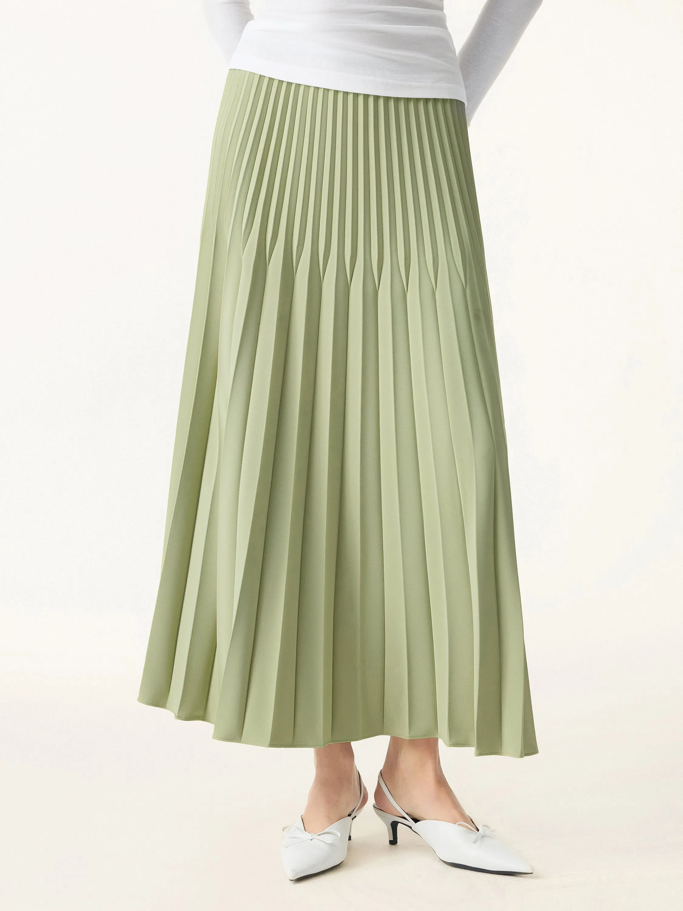 Twirl Pleated A-line Midi Skirt sold by OGLmove product image thumbnail 2
