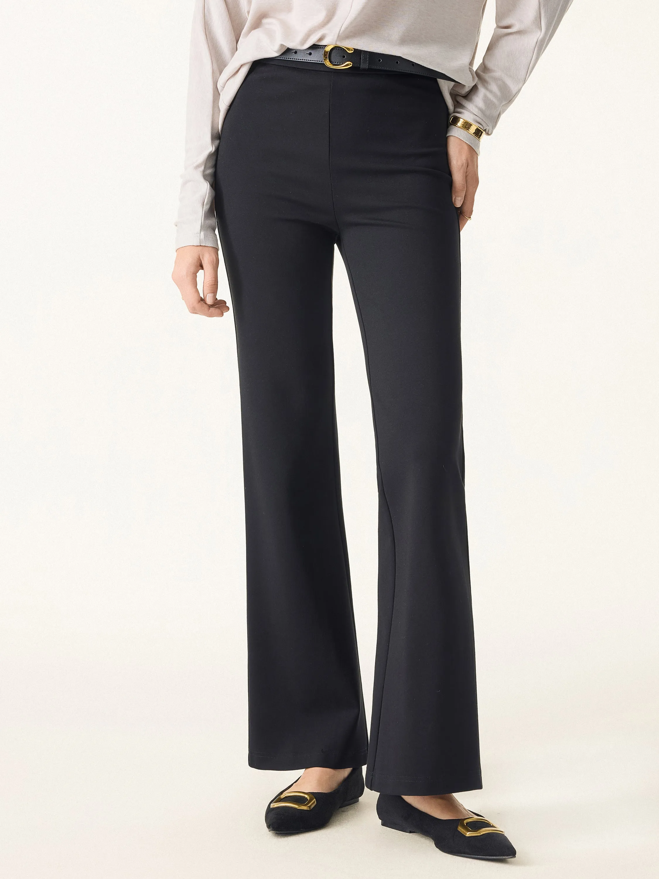 Slimming Ponte High Rise Pull-on Flared Pants sold by OGLmove product image thumbnail 5