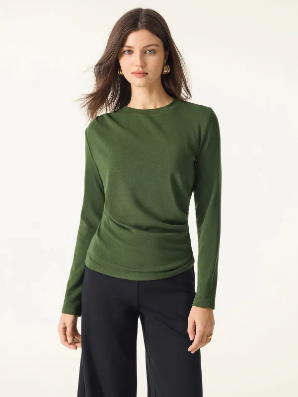 Light Warm Crewneck Tucked Top sold by OGLmove