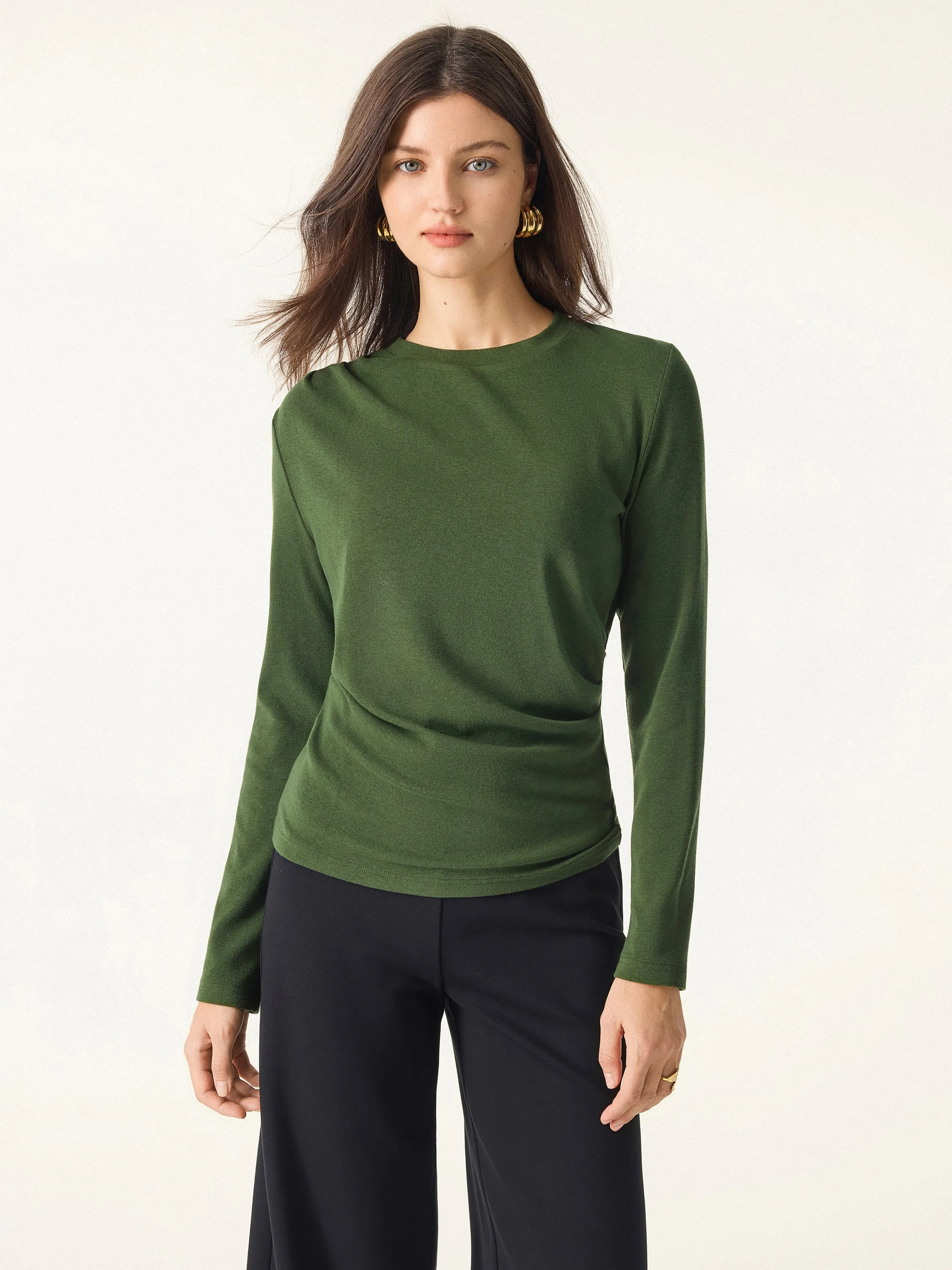 Light Warm Crewneck Tucked Top sold by OGLmove