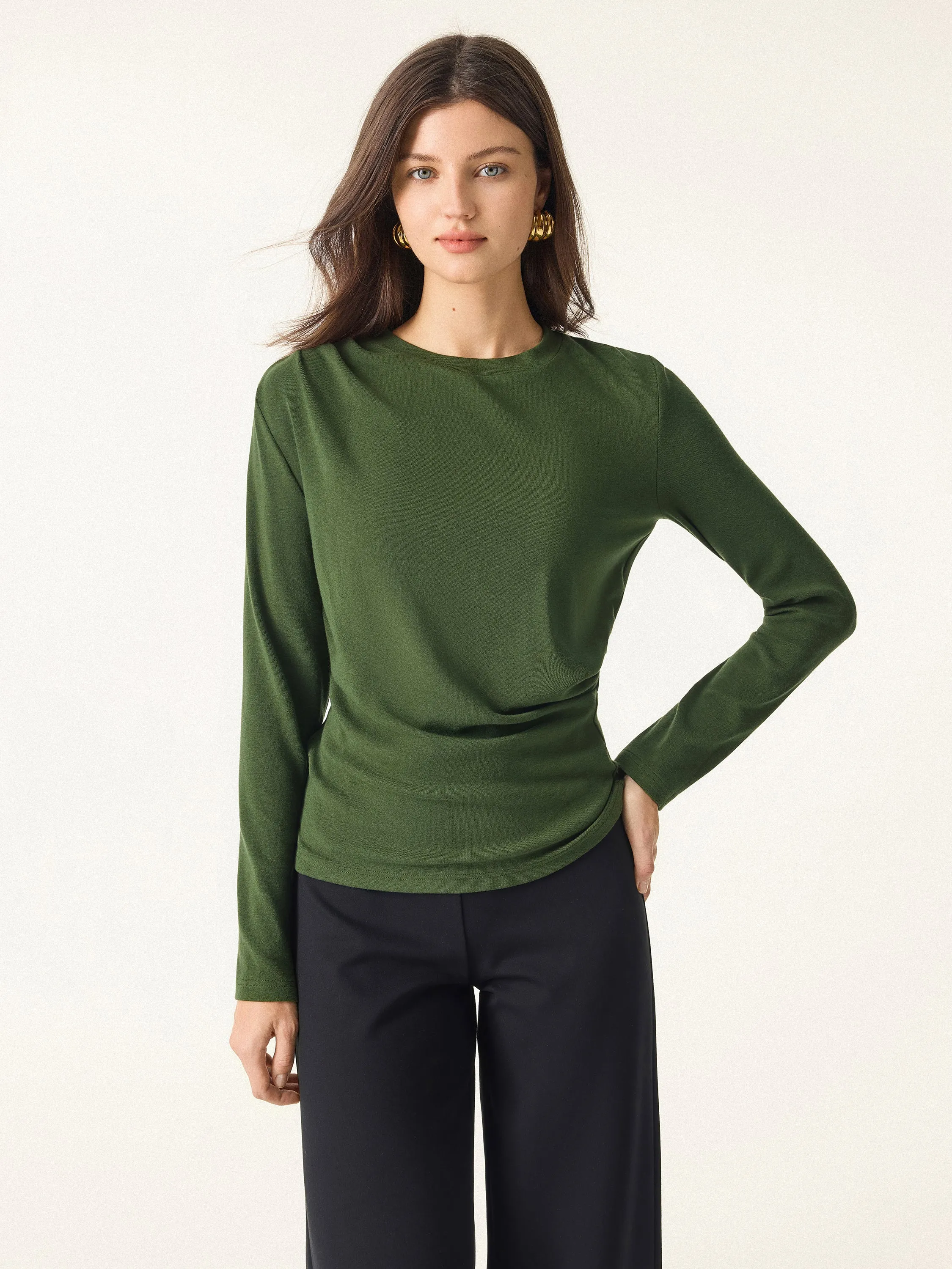 Light Warm Crewneck Tucked Top sold by OGLmove product image thumbnail 4