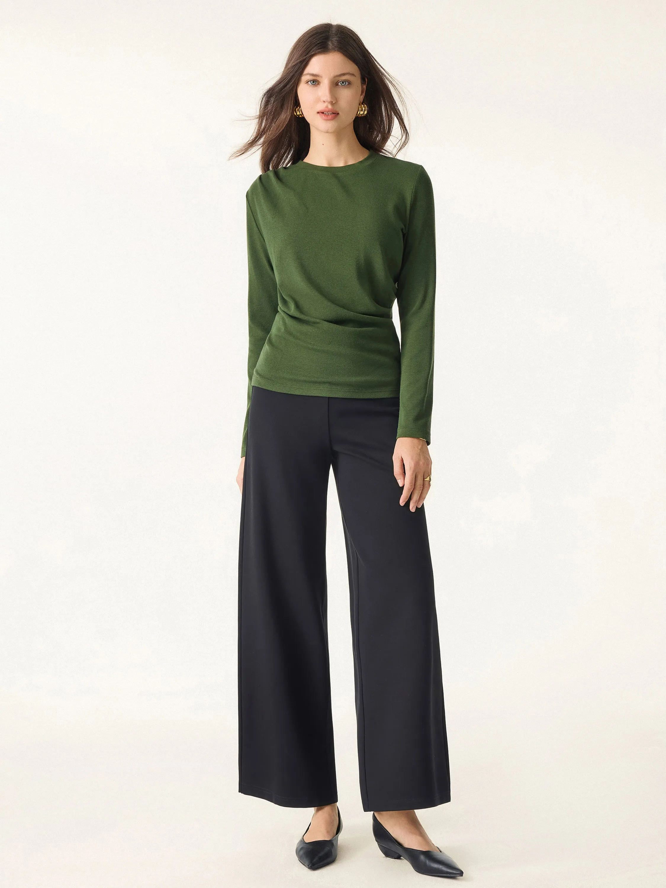 Light Warm Crewneck Tucked Top sold by OGLmove product image thumbnail 3