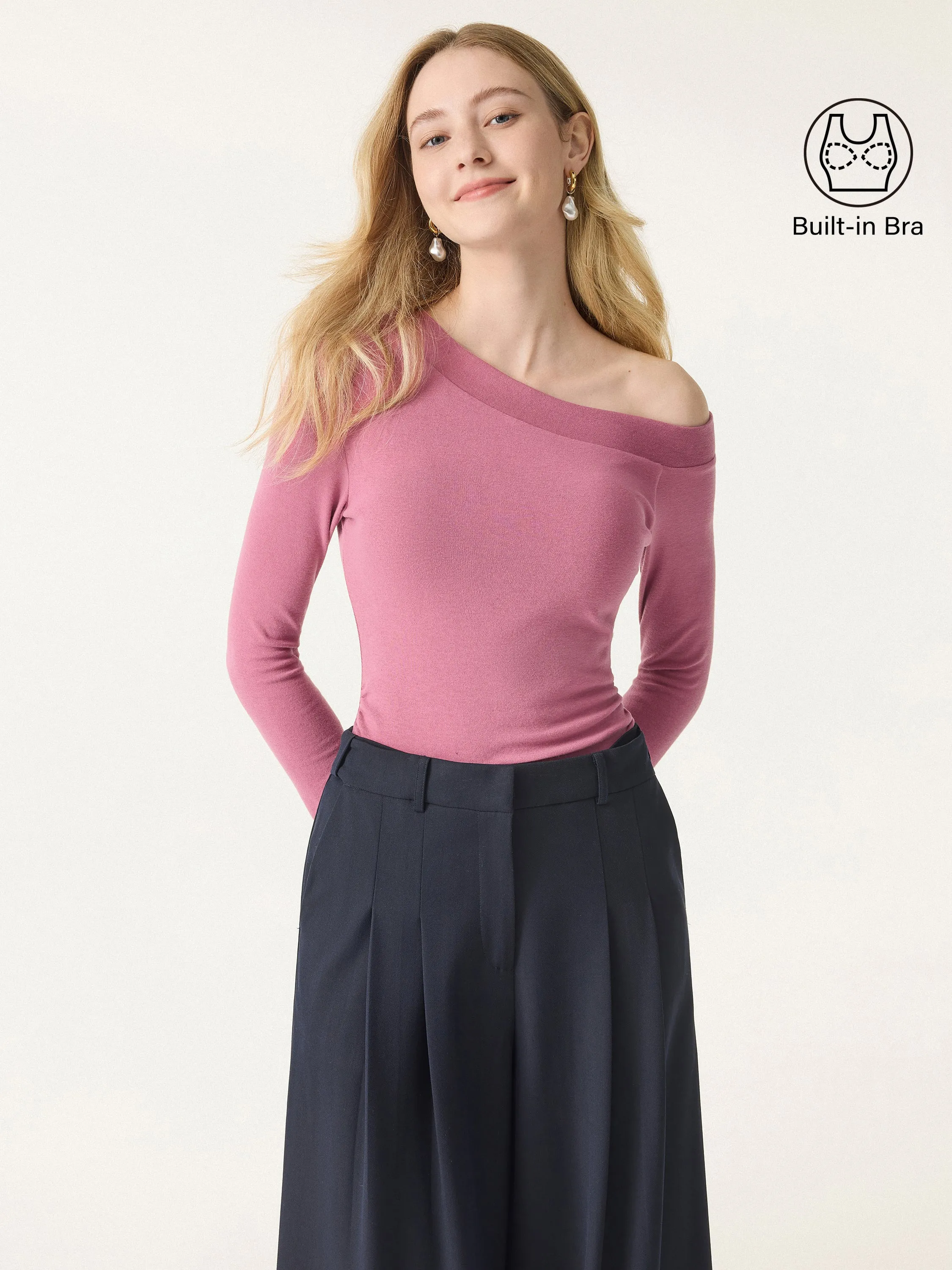 Light Warm One Shoulder Side Ruched Brami Top sold by ogl move